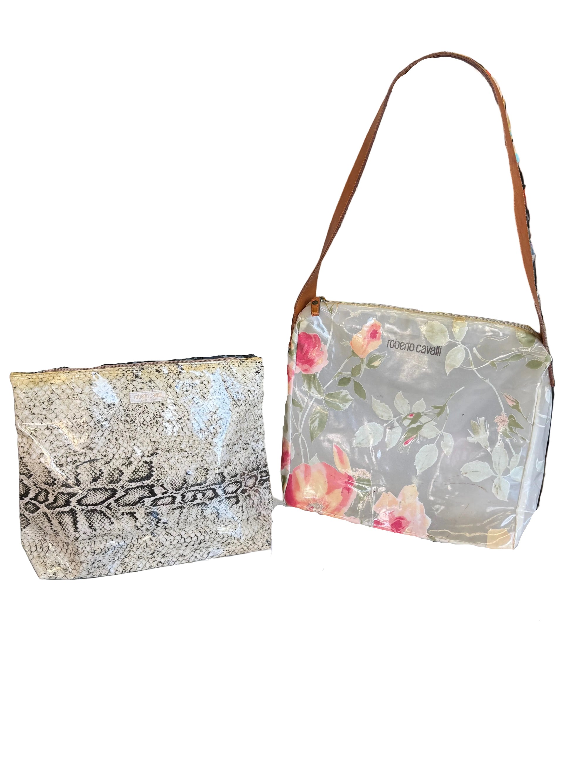 Borsa a spalla Roberto Cavalli SS1998 pitone e rose