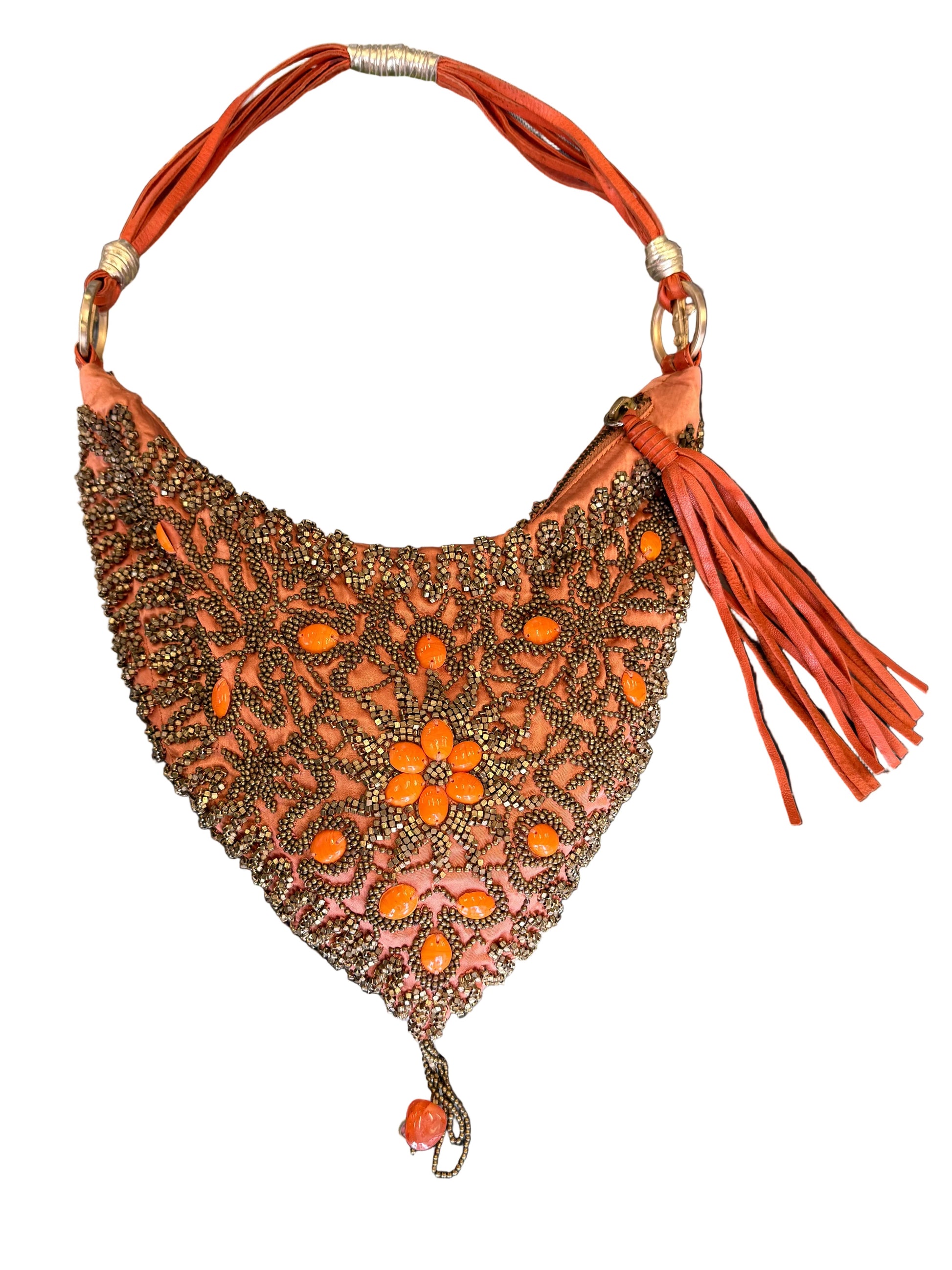 Borsa Cesare Paciotti seta e perline anni 90”