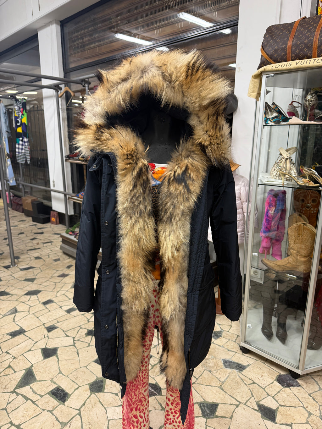 Giubbotto lungo Woolrich bordo coyote