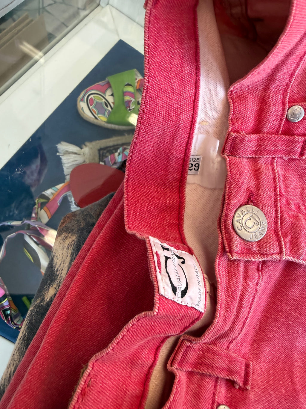 Jeans Roberto Cavalli fucsia sabbiato 90s