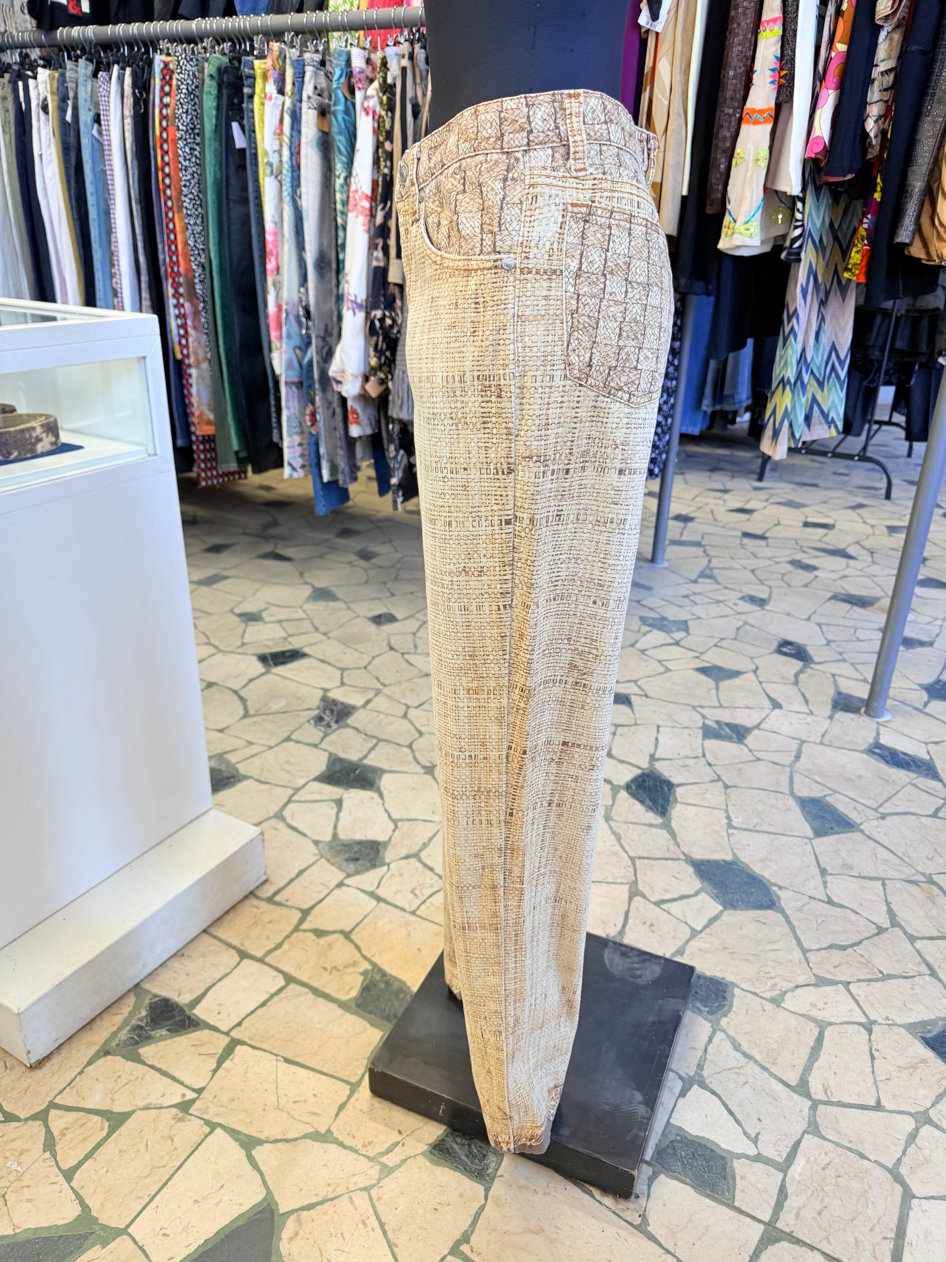 Jeans Roberto Cavalli SS1997 fieno e paglia giallo