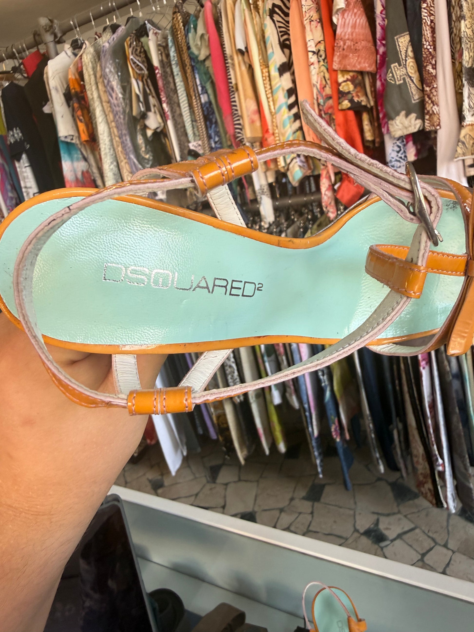 Tacchi Dsquared2 pelle e plastica nuovi 2000s