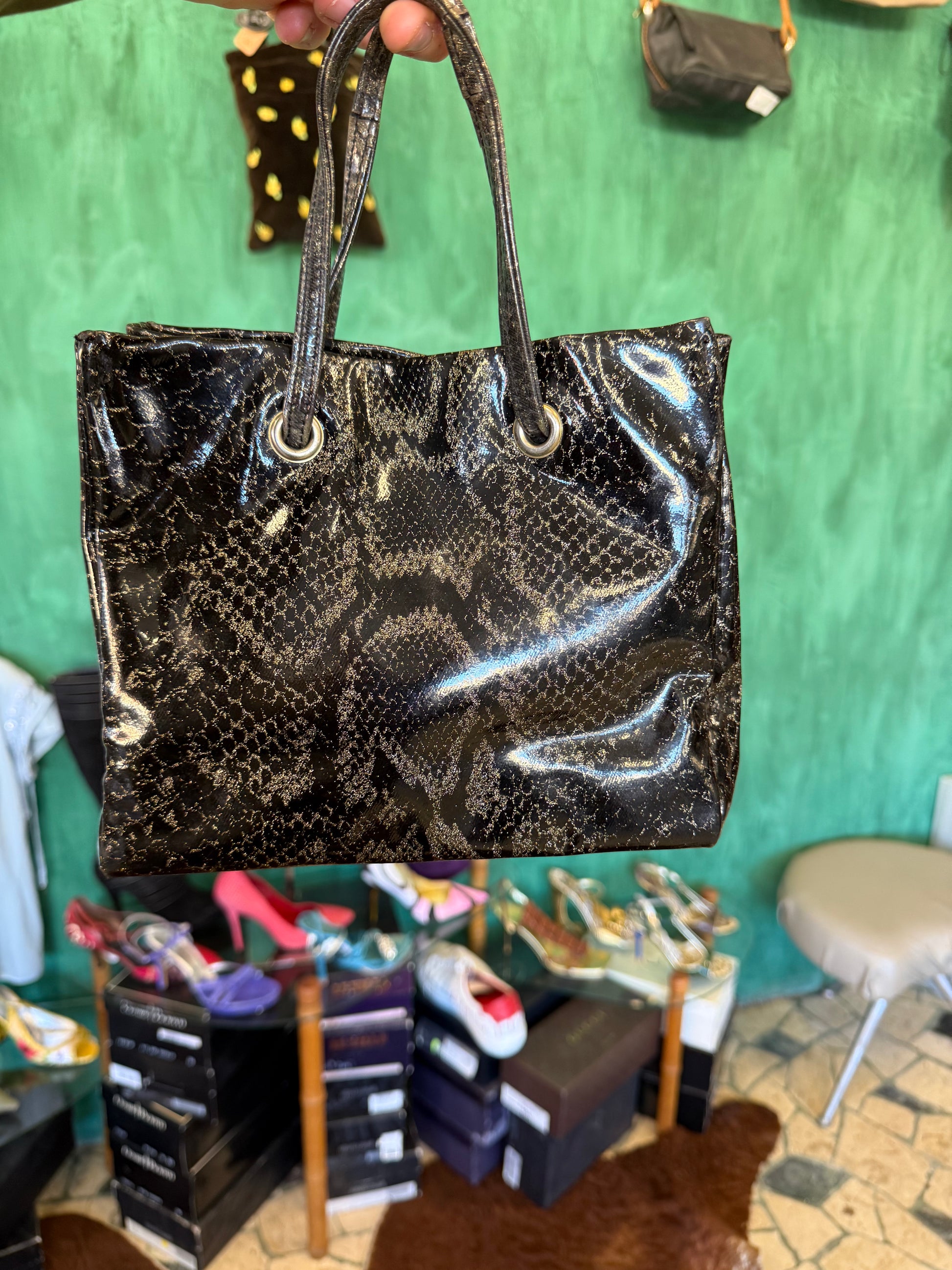Borsa pitone dorato Roberto Cavalli AW1999