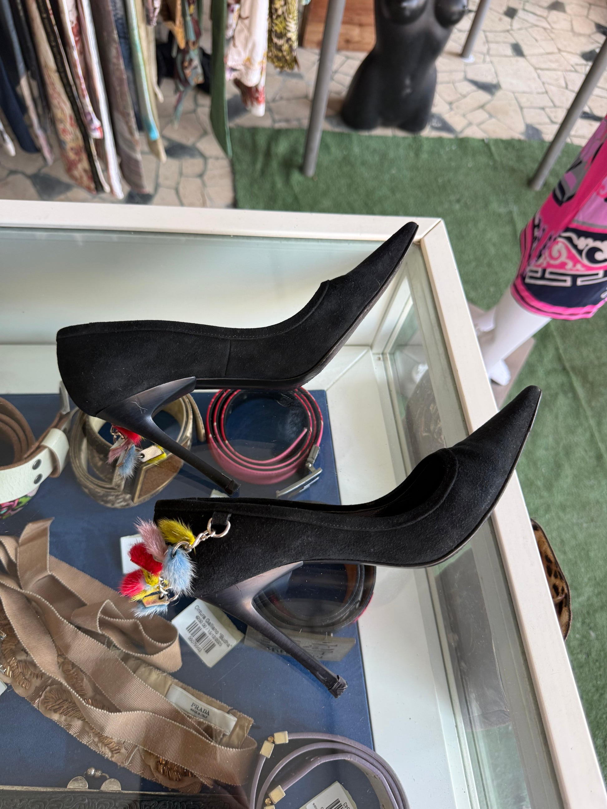 Tacchi décolleté Casadei dettagli in visone multicolore