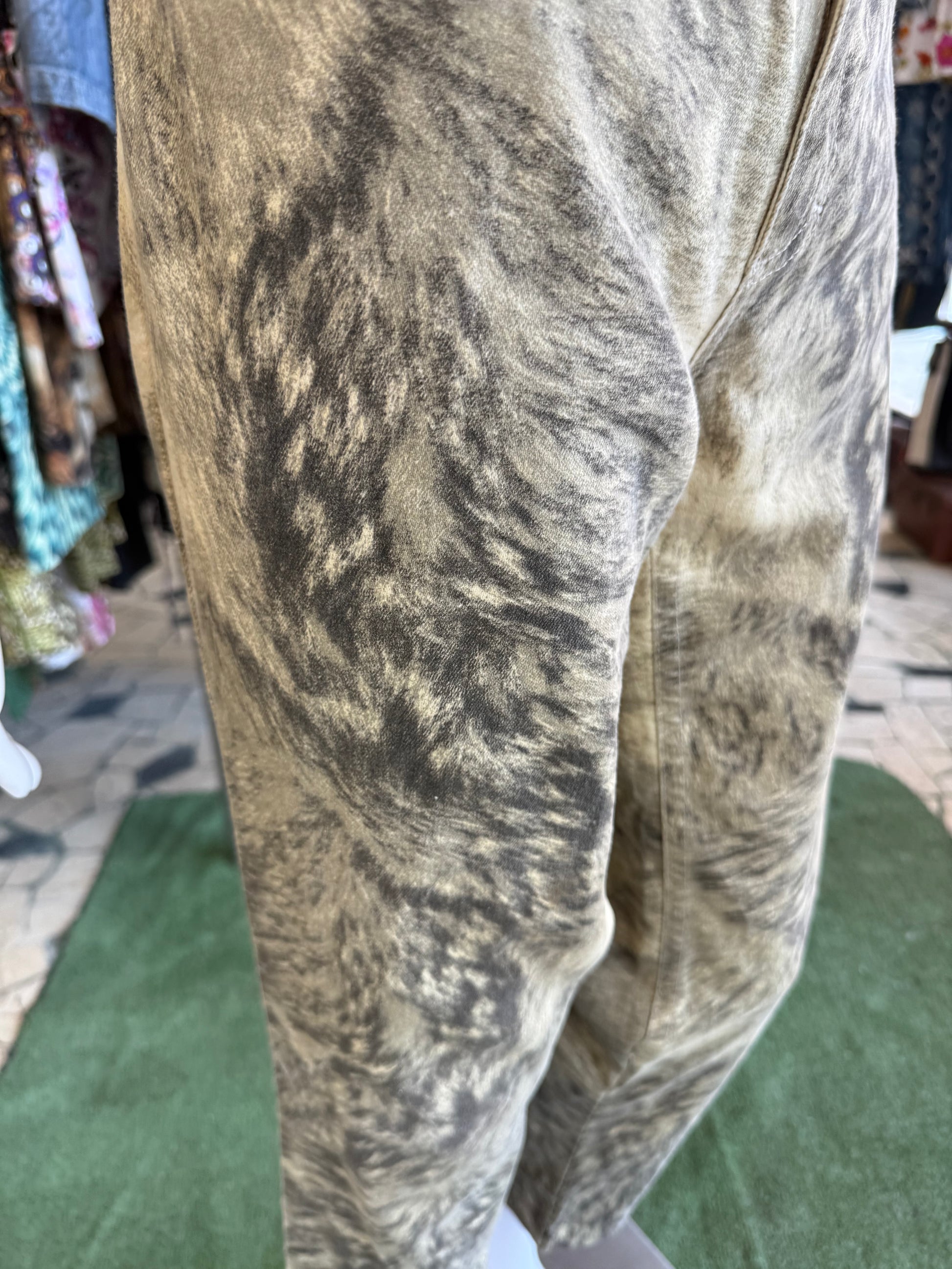 Jeans Roberto Cavalli FW1998 pelliccia lupo grigio