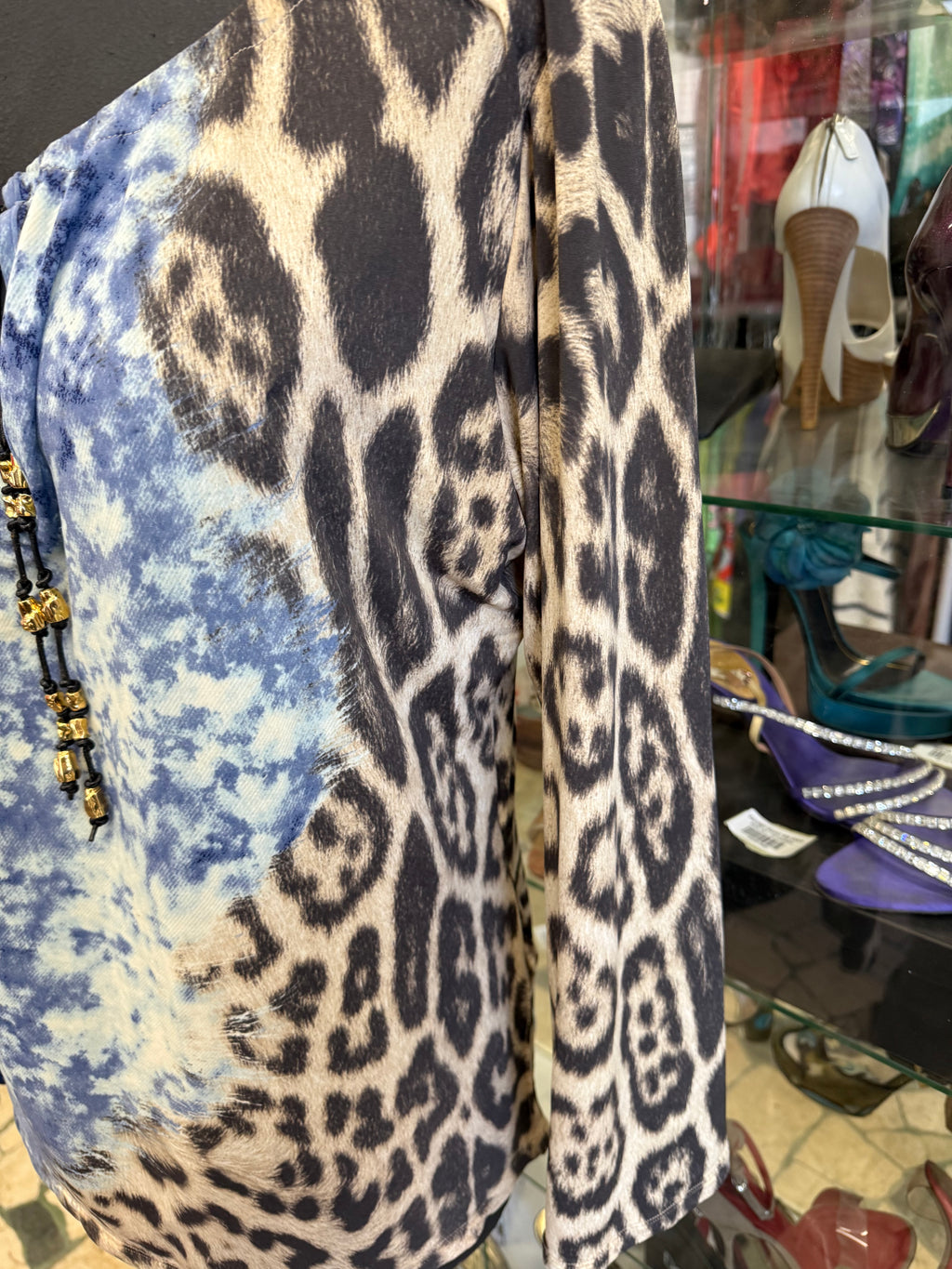 Blusa Roberto Cavalli FW2001 Leopard