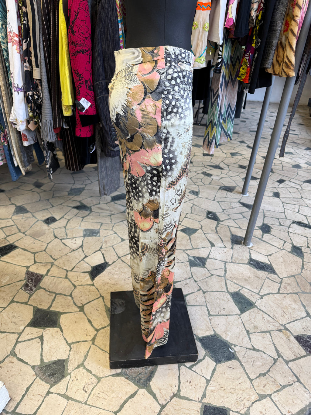 Pantalone Roberto Cavalli SS2004 seta animalier