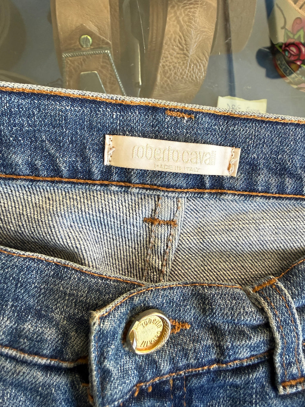 Jeans Roberto Cavalli SS2003 tattoo ricami