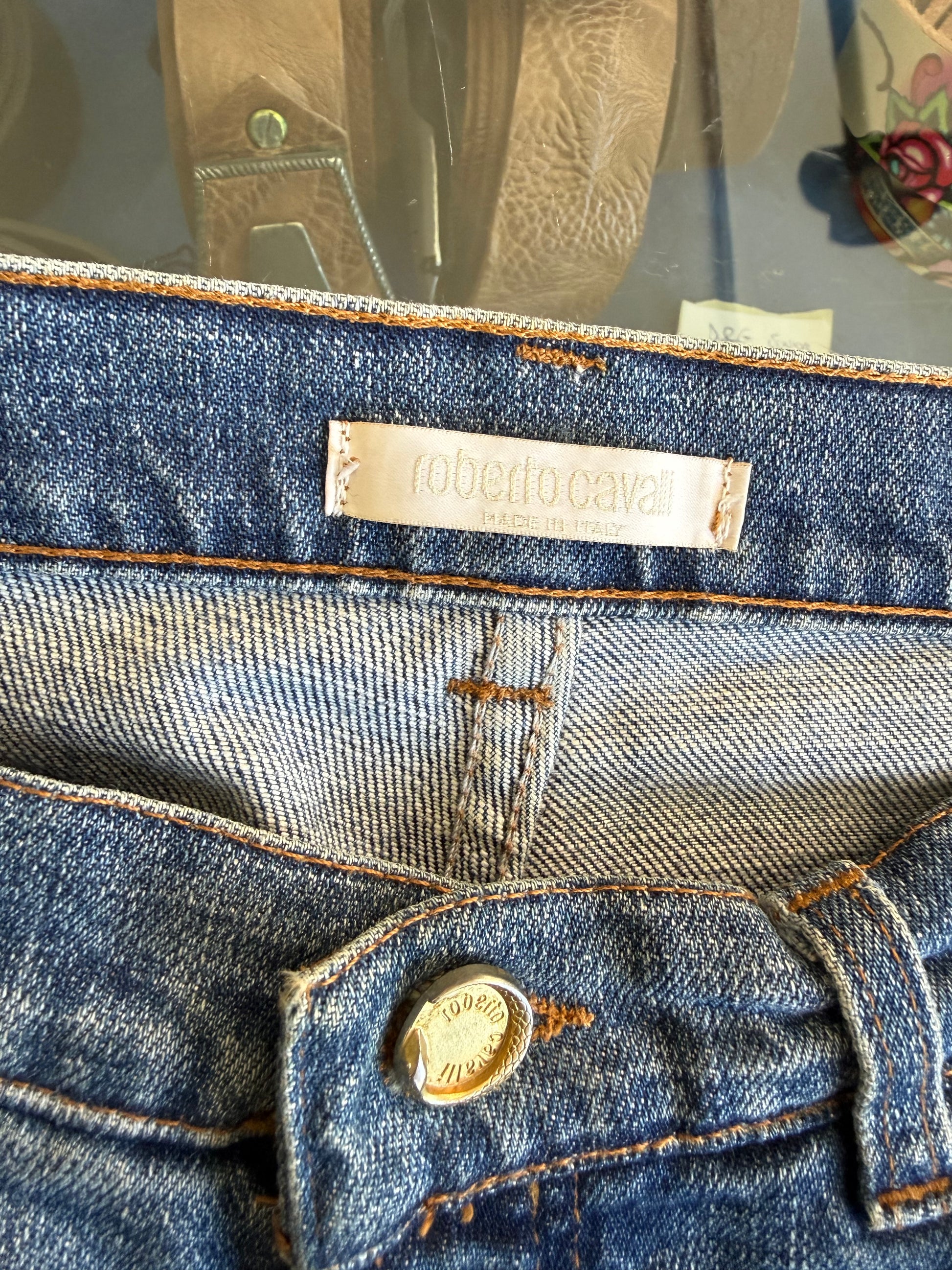 Jeans Roberto Cavalli SS2003 tattoo ricami