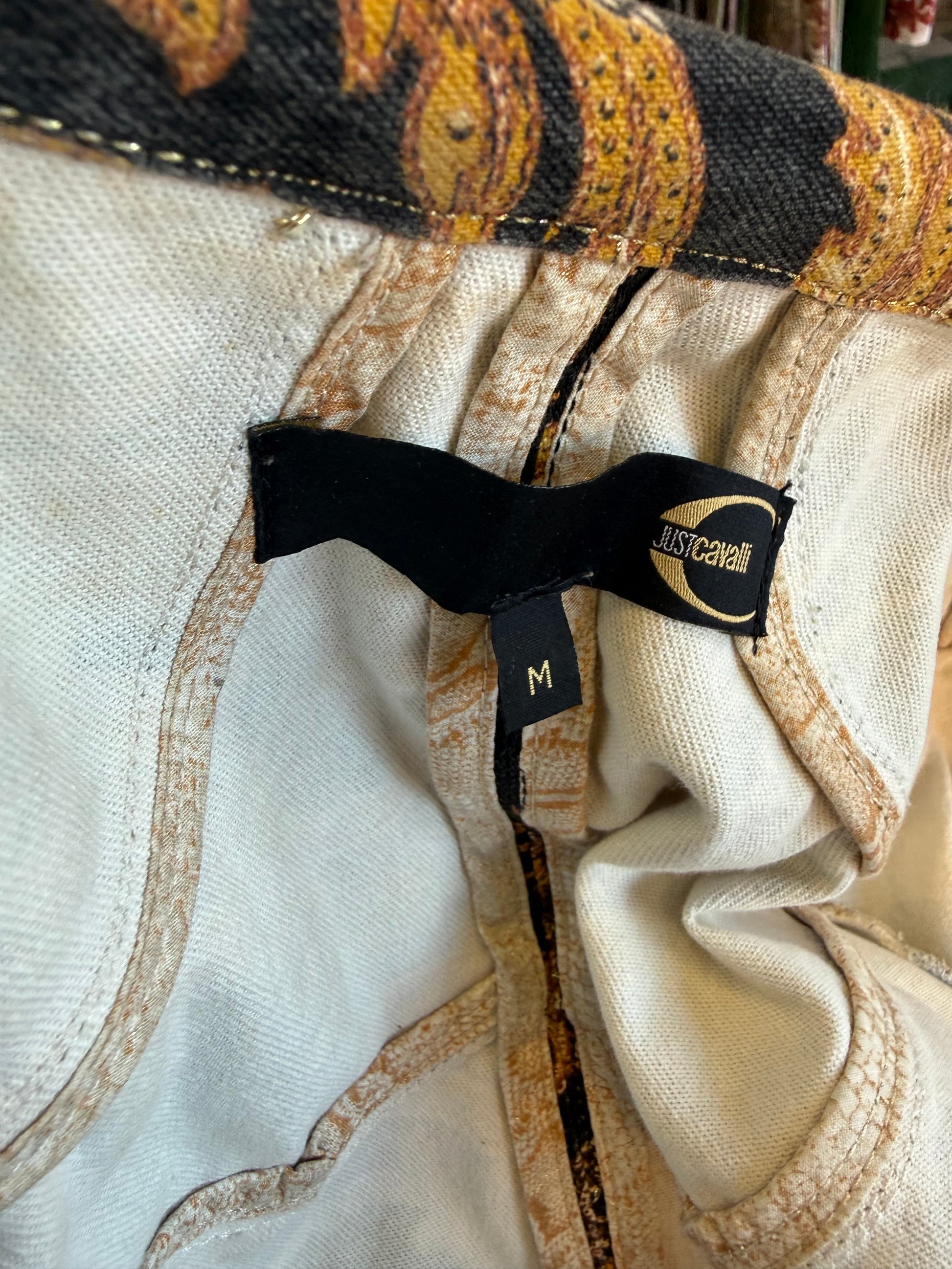 Giacca Roberto Cavalli barocco dorato 00s