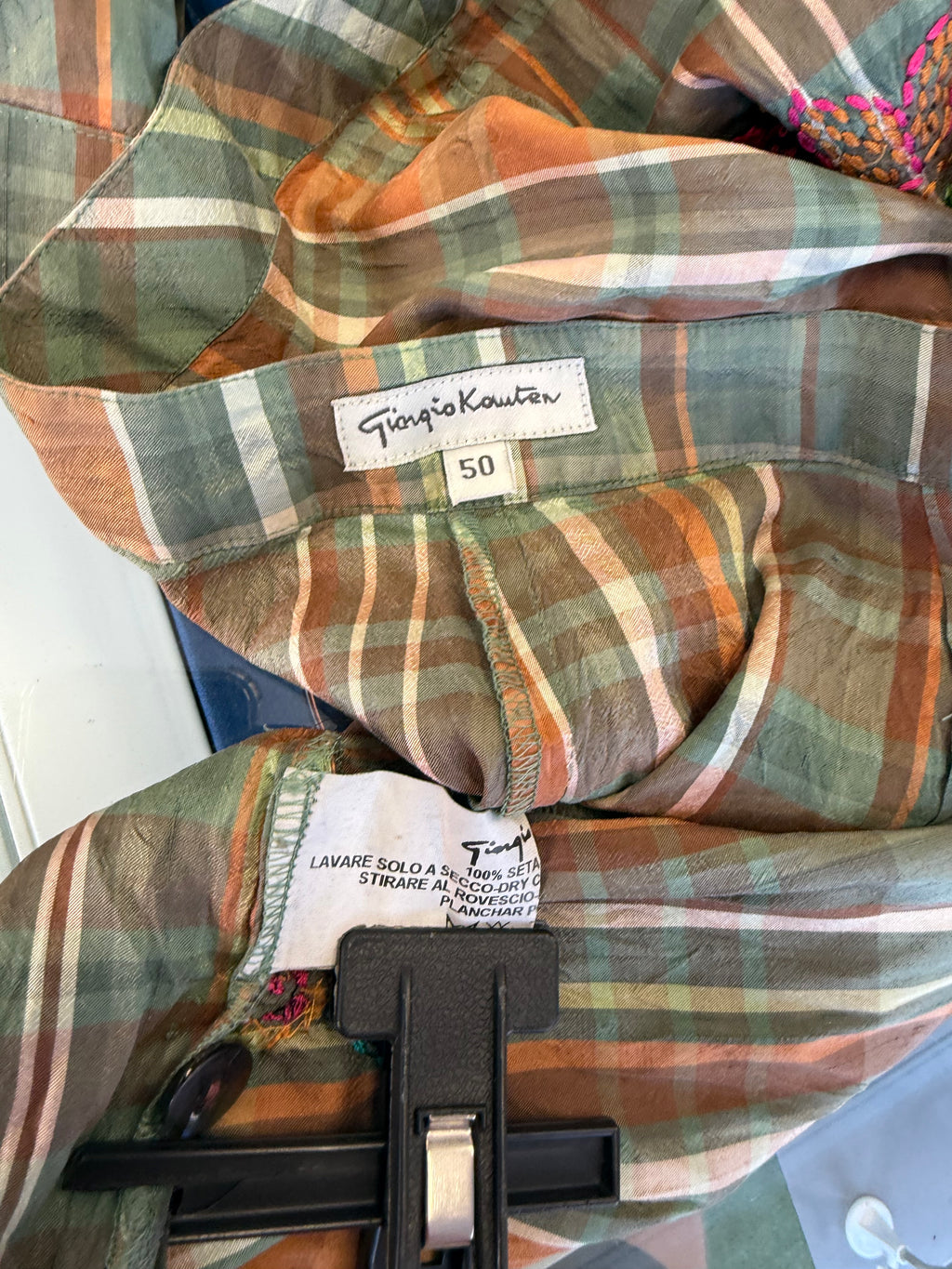 Pantalone Giorgio Kauten seta ricamato 00s