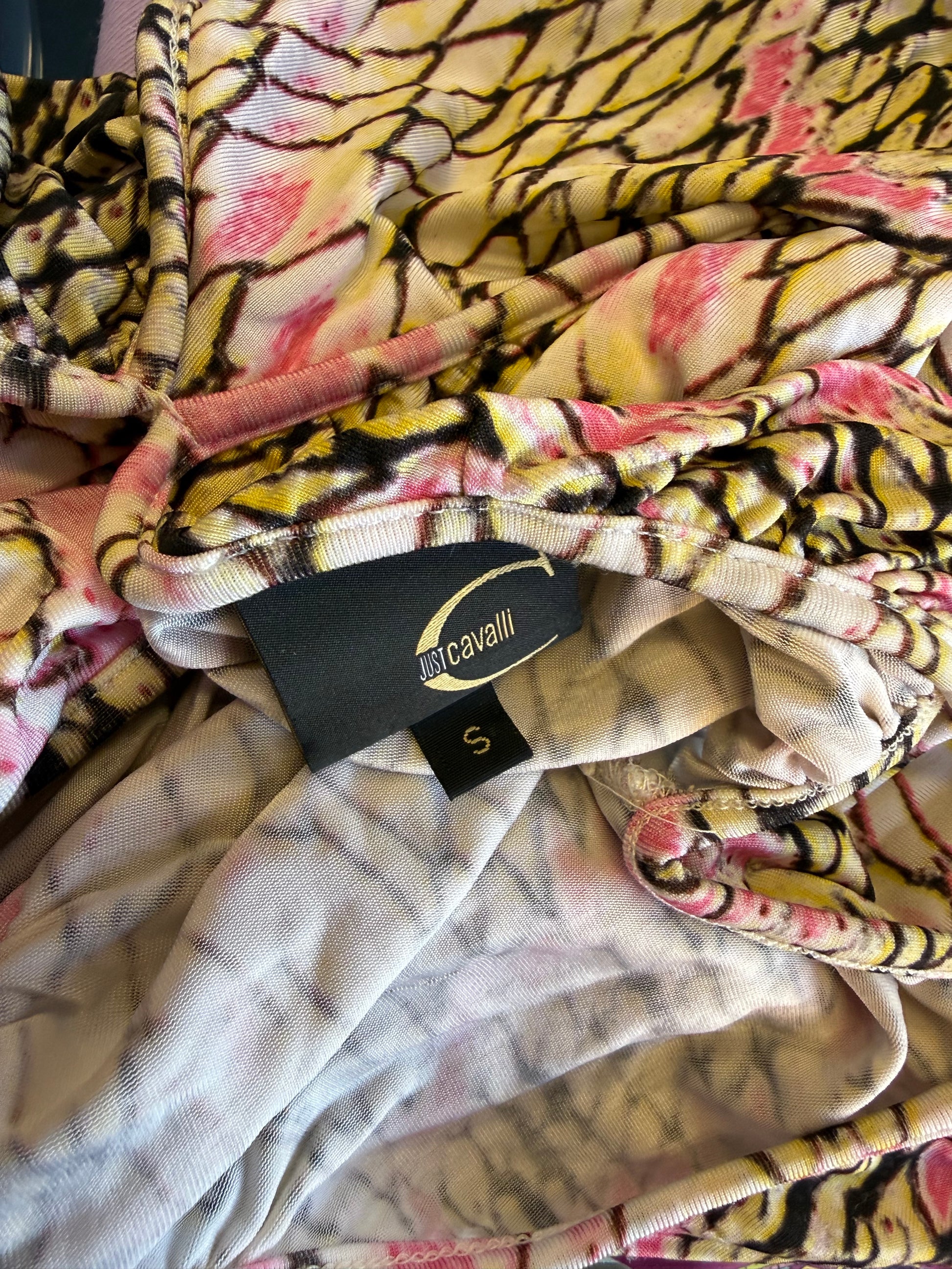 Top Roberto Cavalli squame gialle 00s