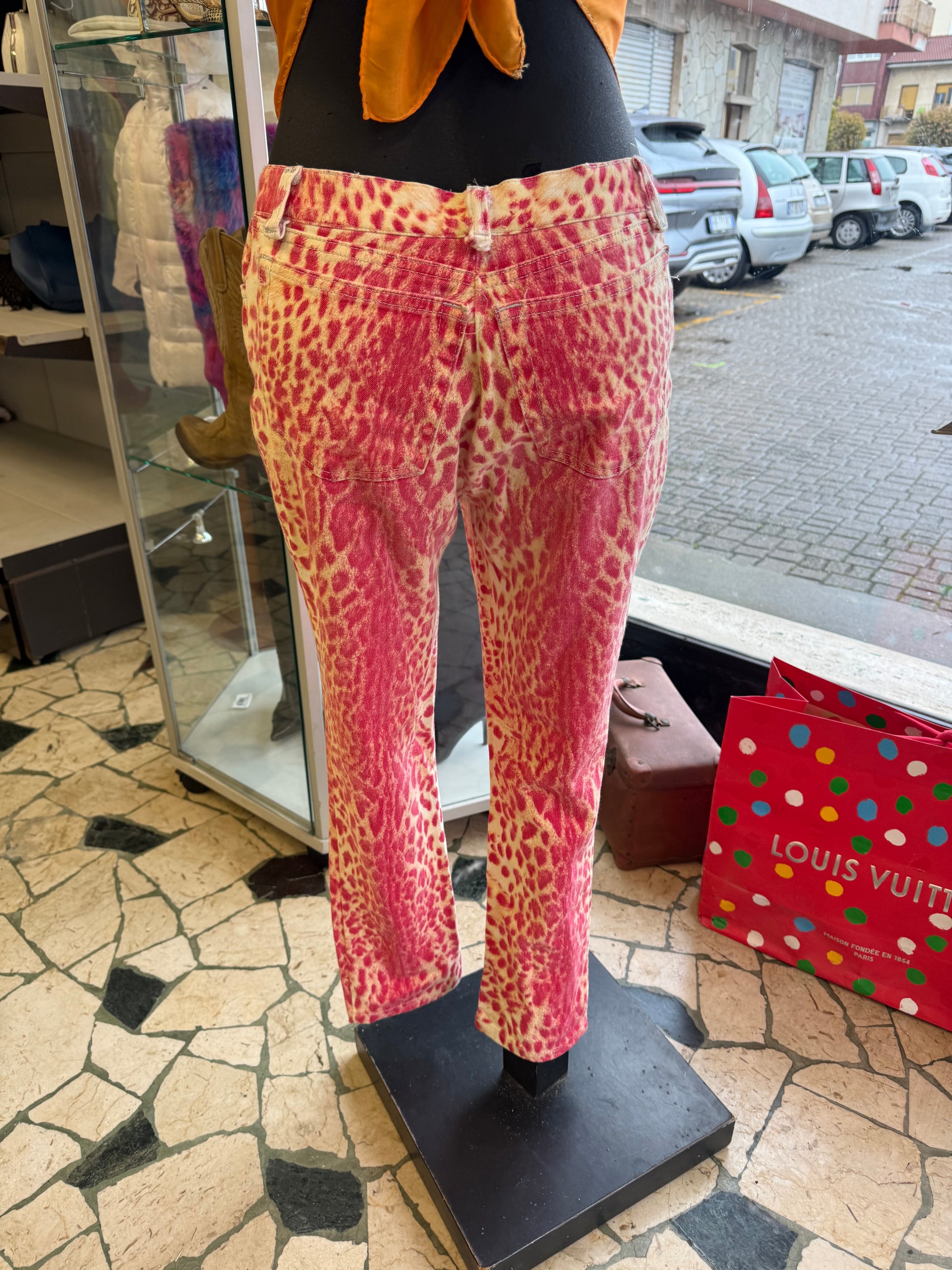 Jeans Roberto Cavalli SS2000 pink Leopard