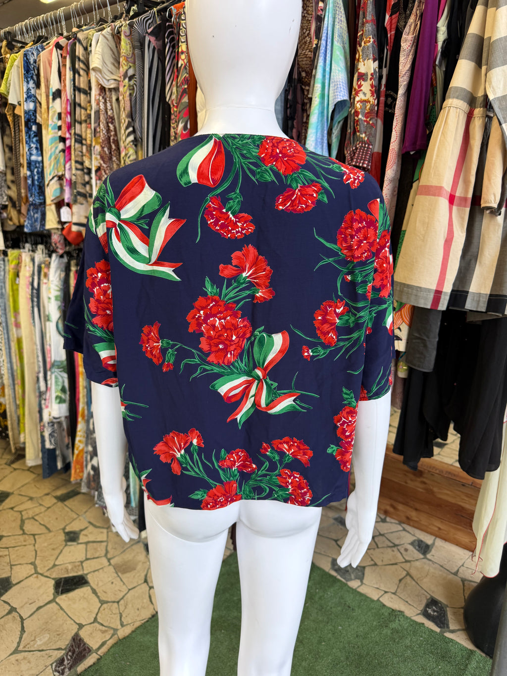Top Moschino Italia e fiori 1988