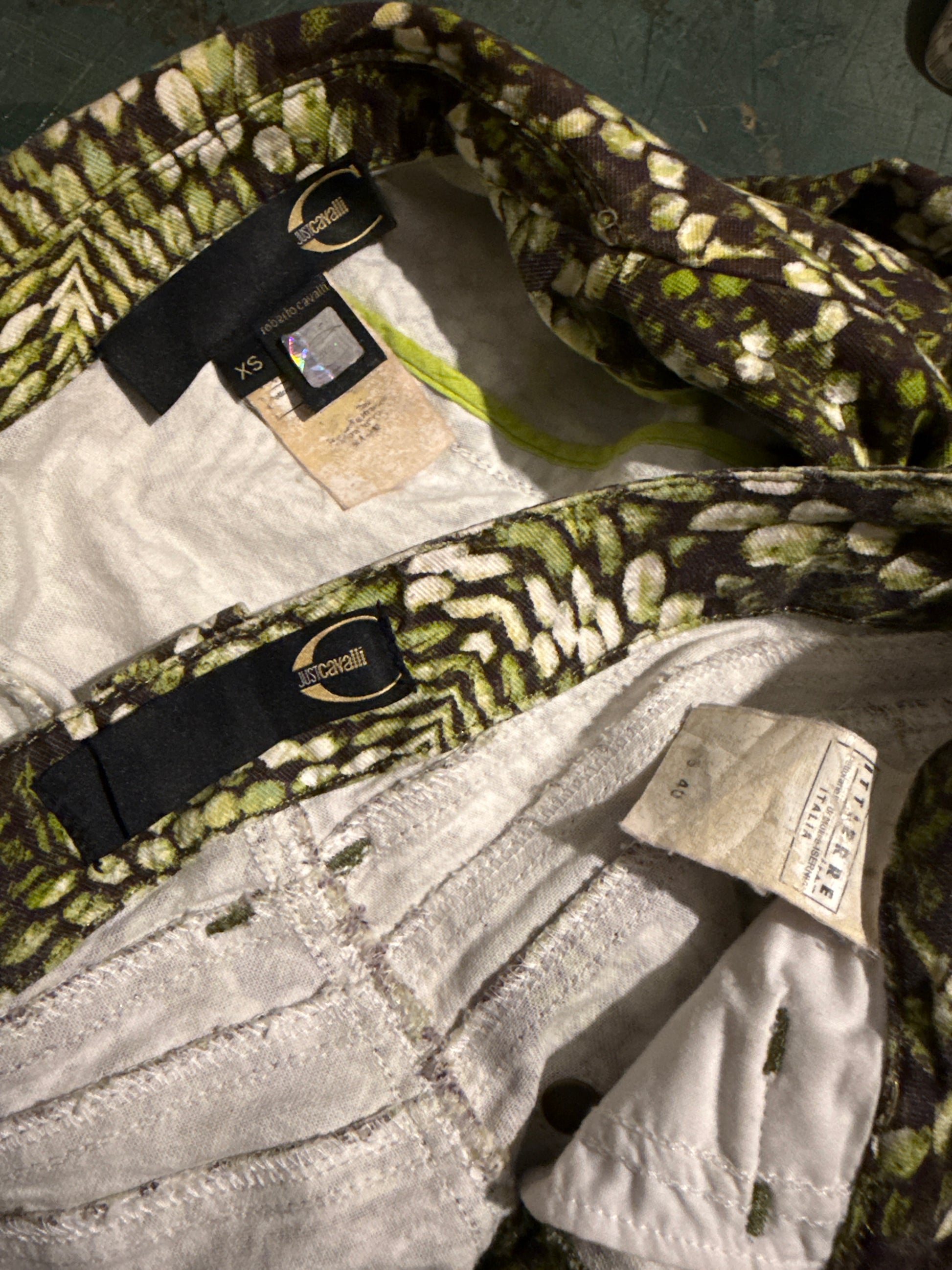 Abito completo pitone verde Roberto Cavalli Just 2000”