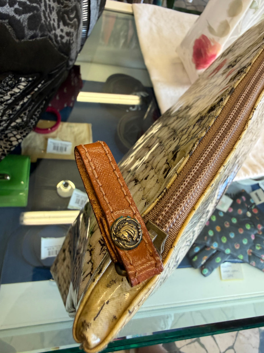 Borsa a spalla Roberto Cavalli SS1998 pitone e rose