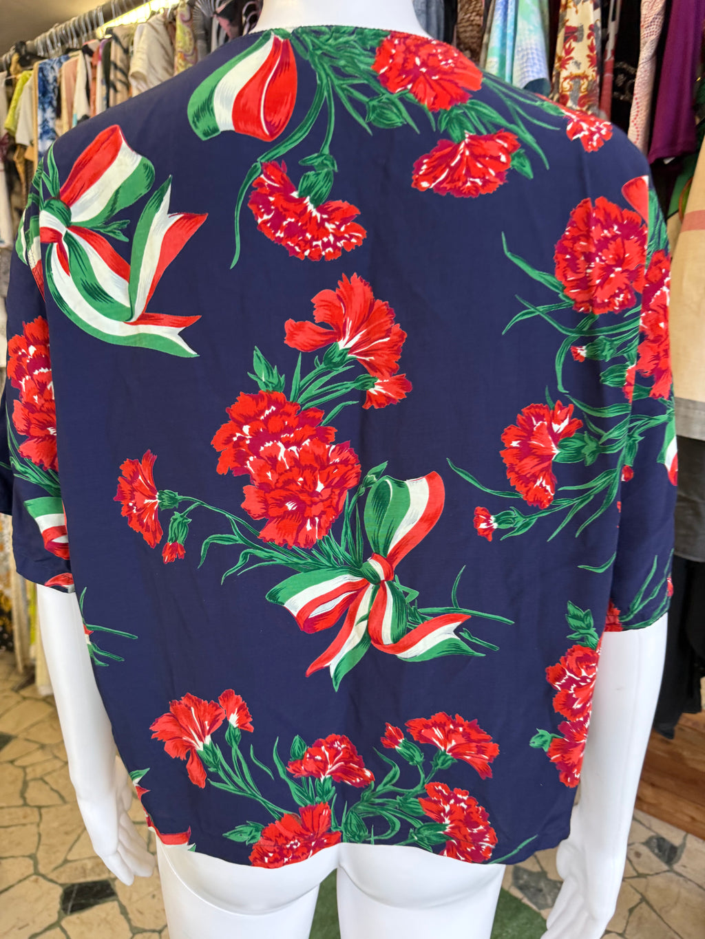 Top Moschino Italia e fiori 1988