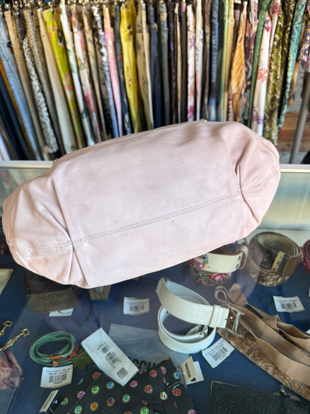 Borsa Versace barocco in nappa rosa