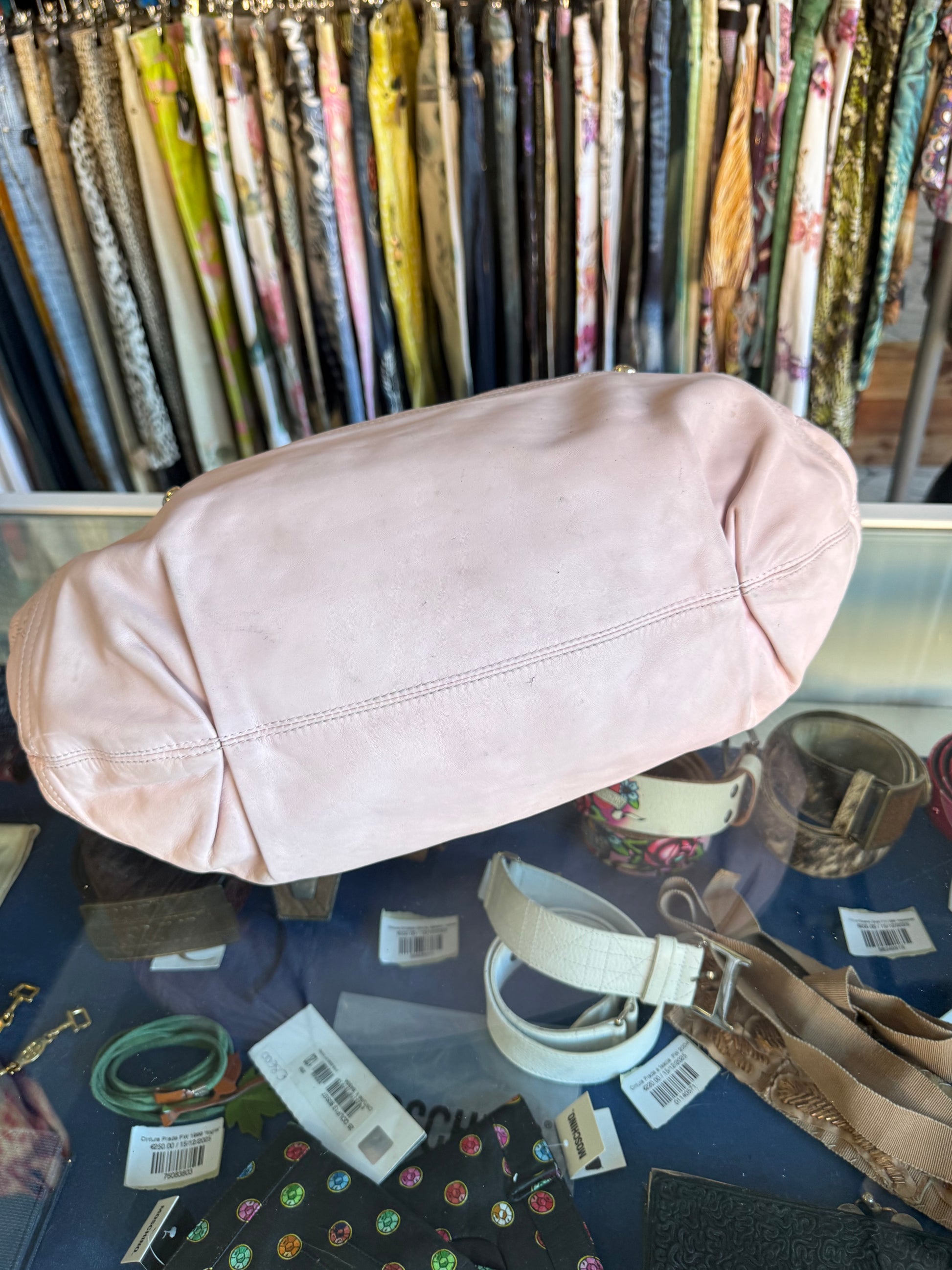 Borsa Versace barocco in nappa rosa
