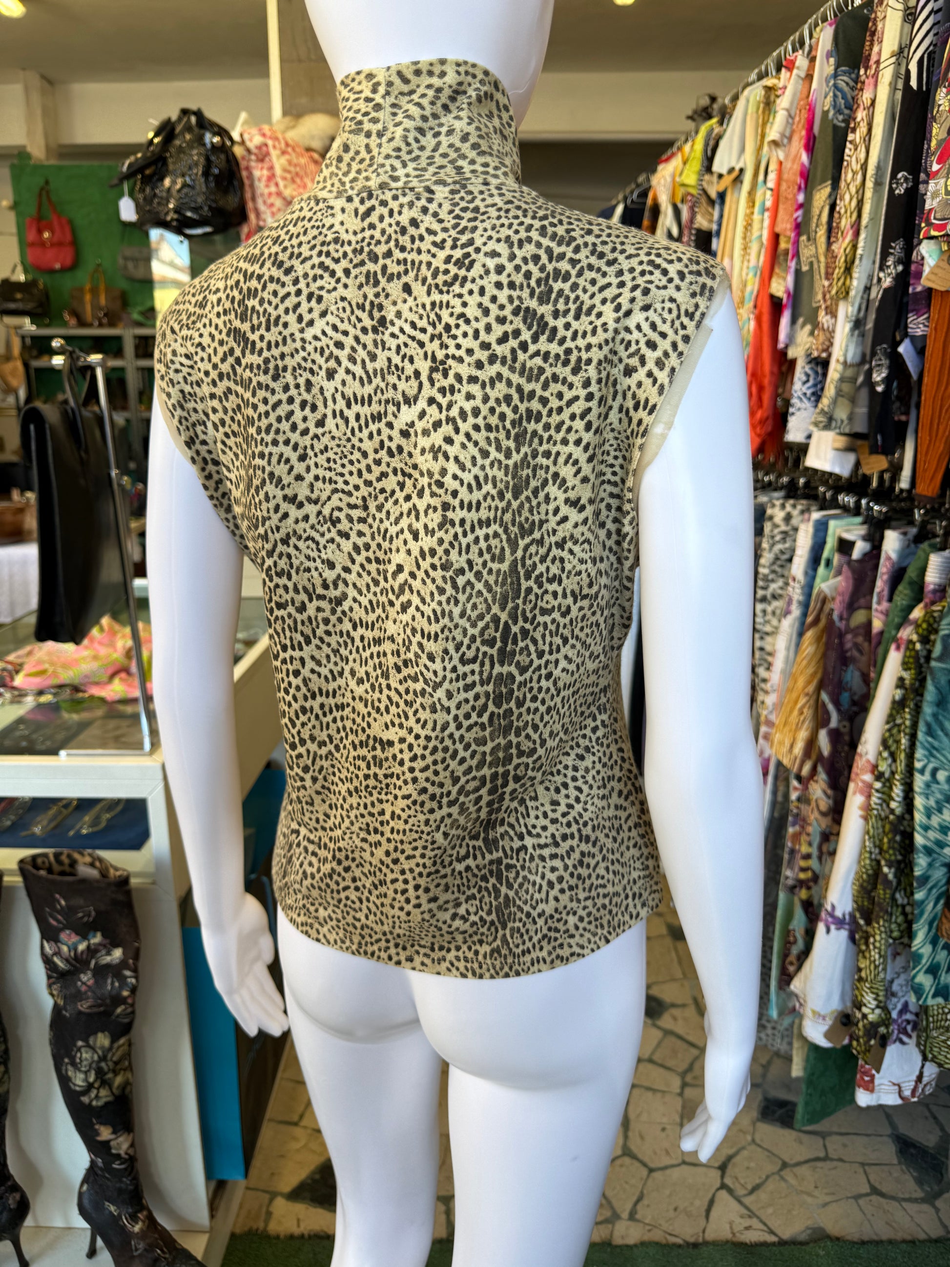 Top Roberto Cavalli FW1997 smanicato collo alto