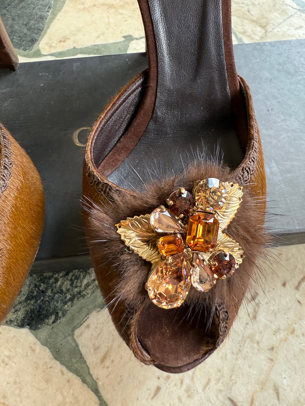 Sandali gioiello  Le Silla in cavallino e visone