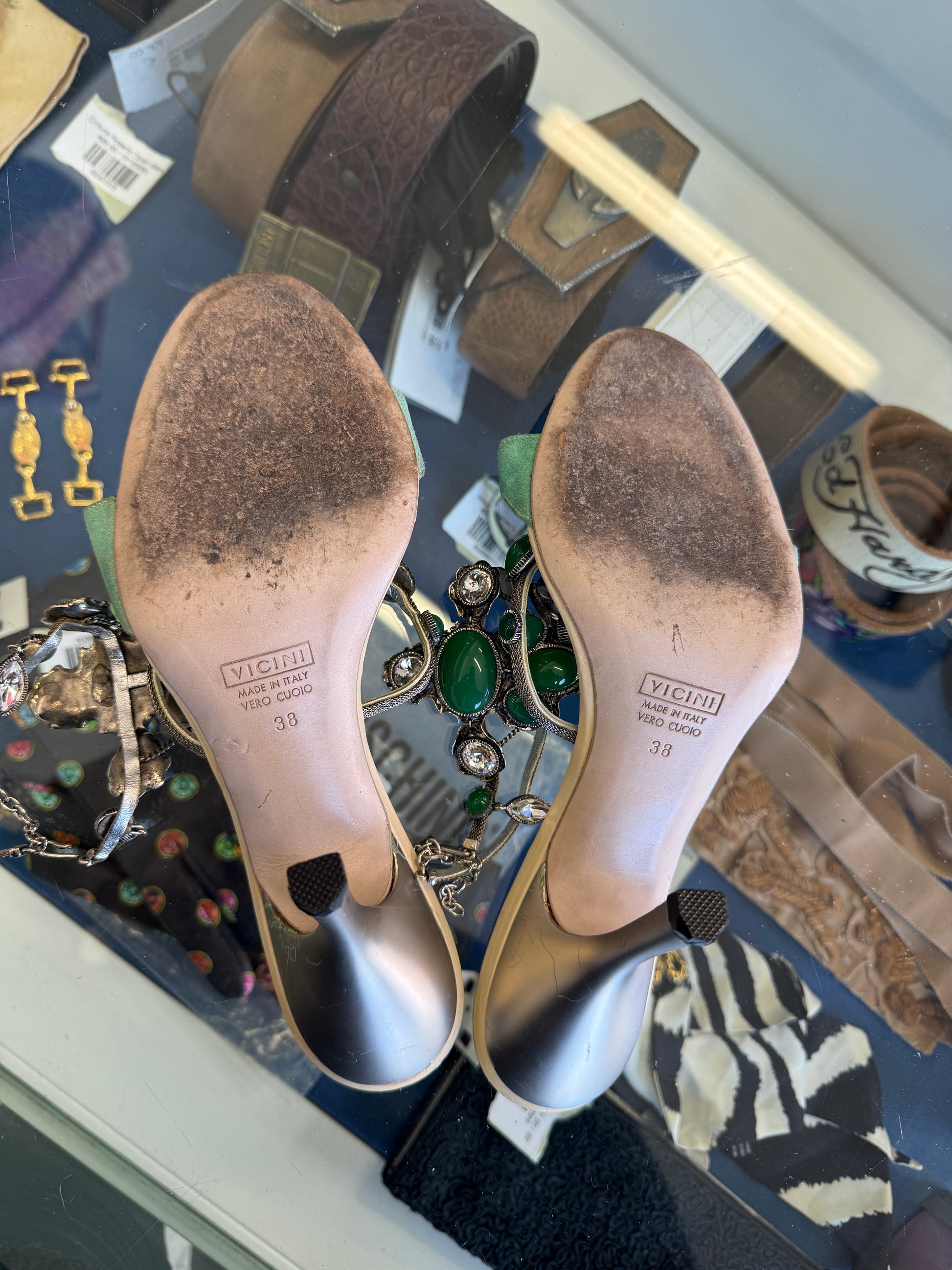 Sandali gioiello smeraldo Vicini by Giuseppe Zanotti 2000”