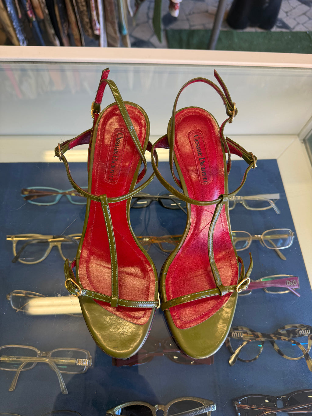 Sandali Cesare Paciotti micro dagger heels Verdi 00s