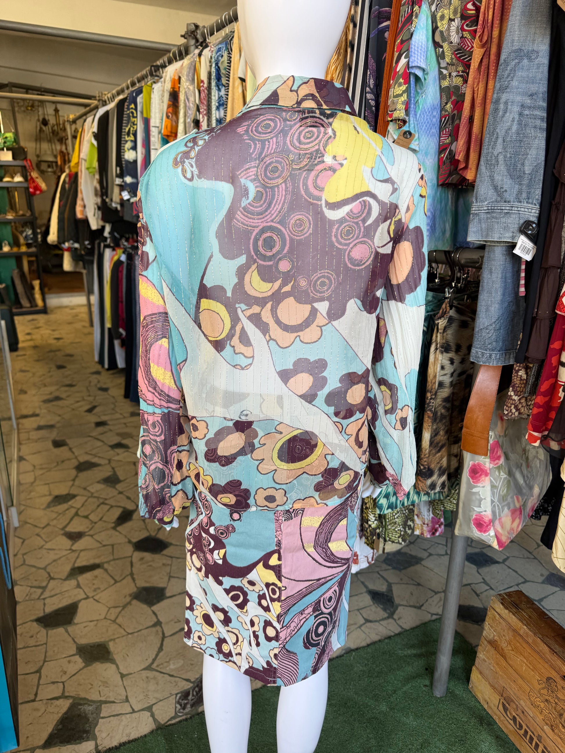 Completo Roberto Cavalli Just Sirena e fiori 2000s