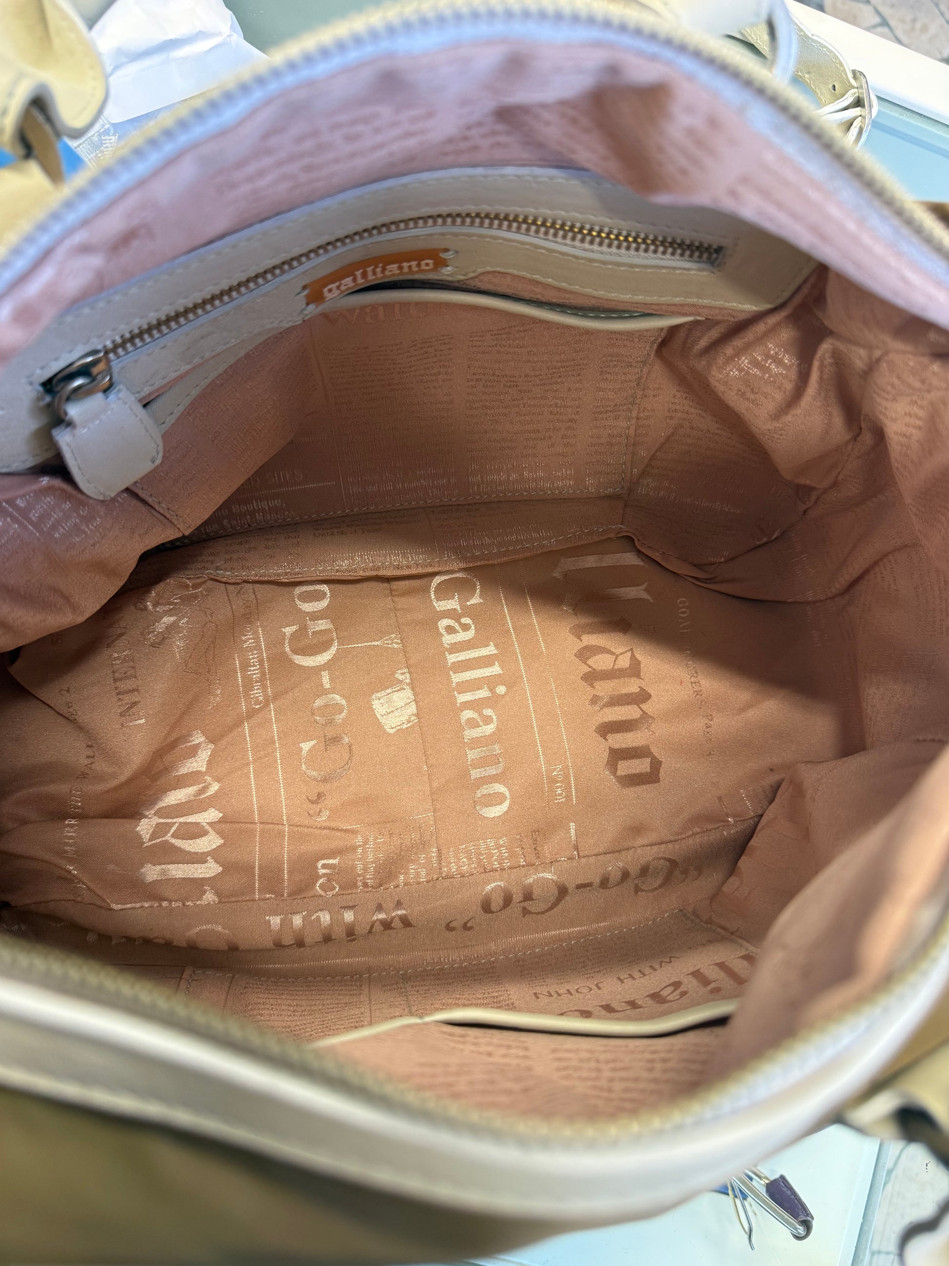 Borsa John Galliano pelle e nylon