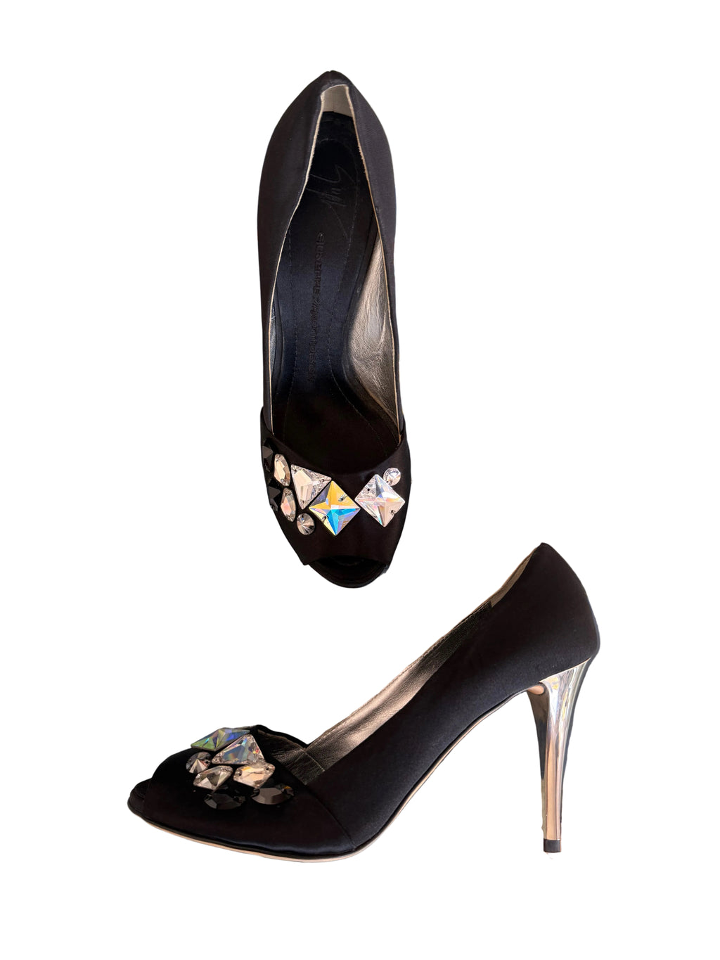 Tacchi Giuseppe Zanotti seta e pietre 00s nuovi