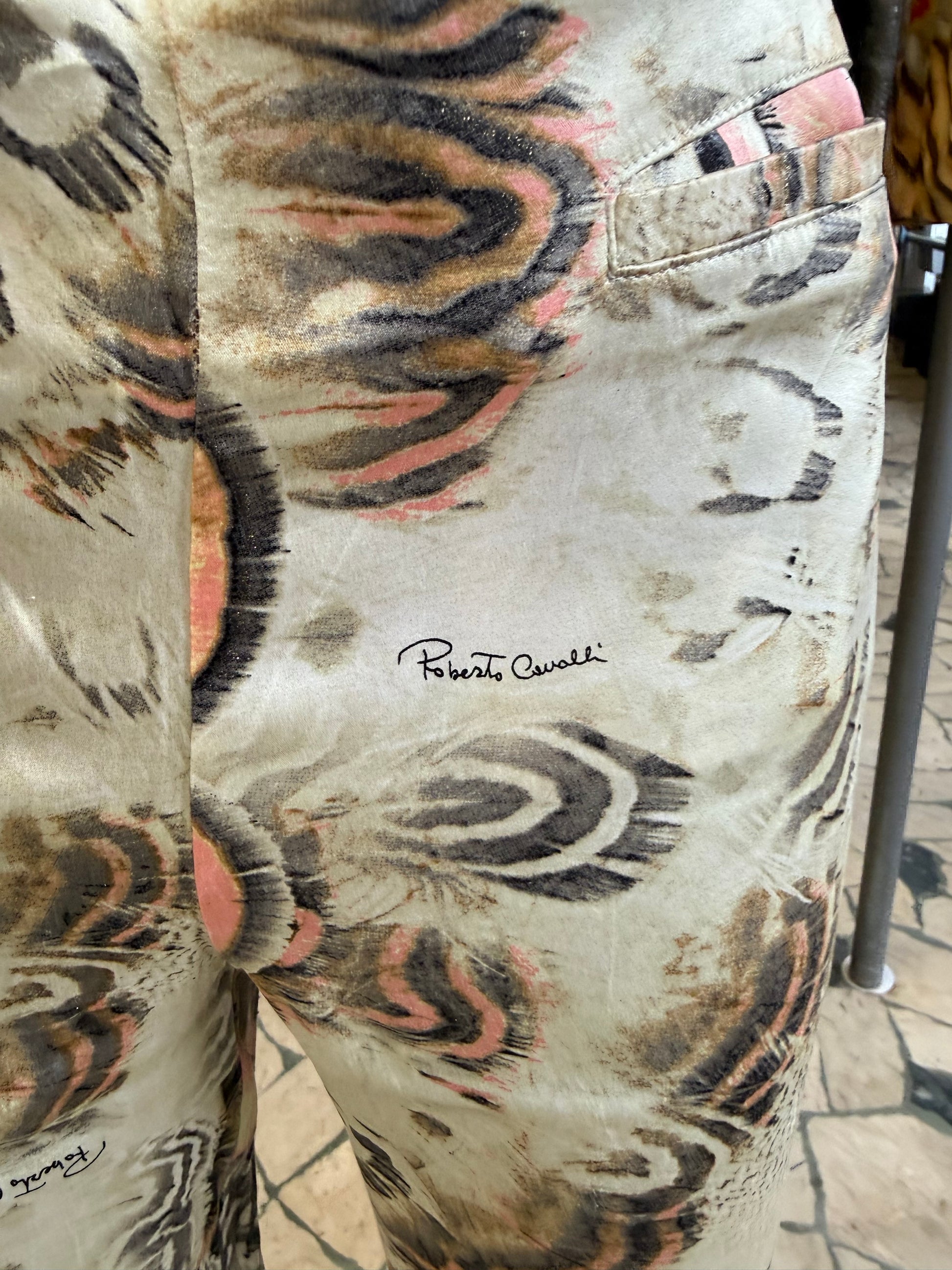 Pantalone Roberto Cavalli SS2004 seta animalier