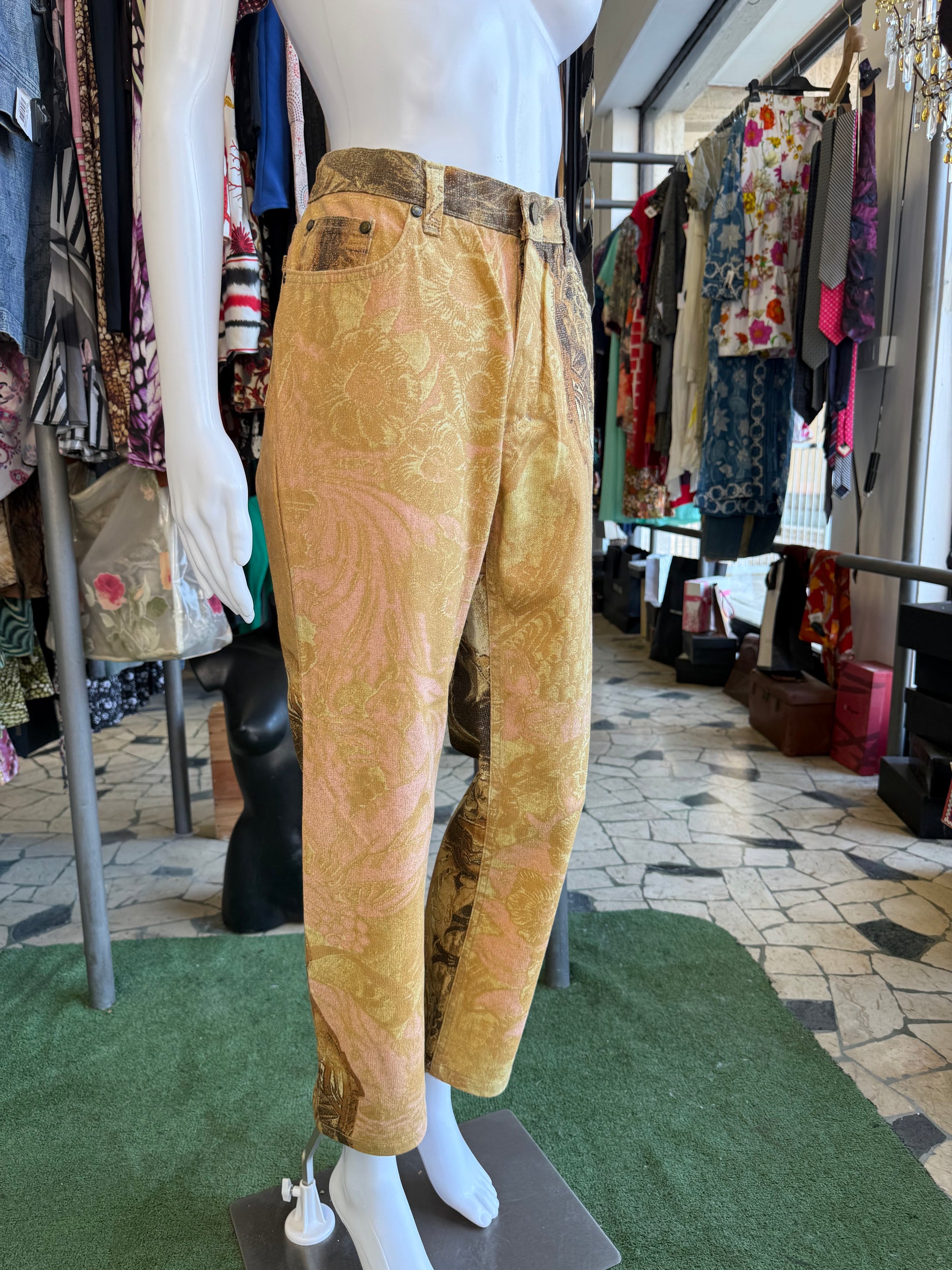Jeans Roberto Cavalli FW2001 gold leaf