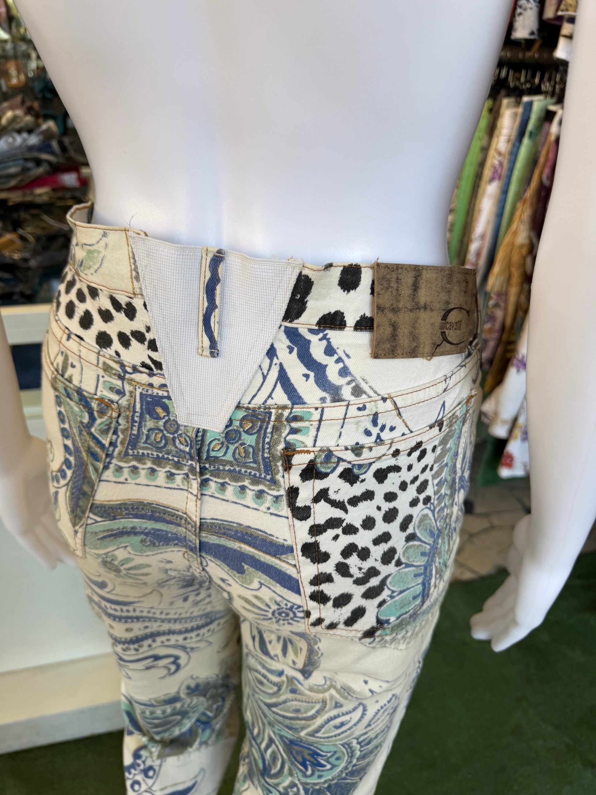 Jeans Roberto Cavalli SS2005 leopardo e fiori