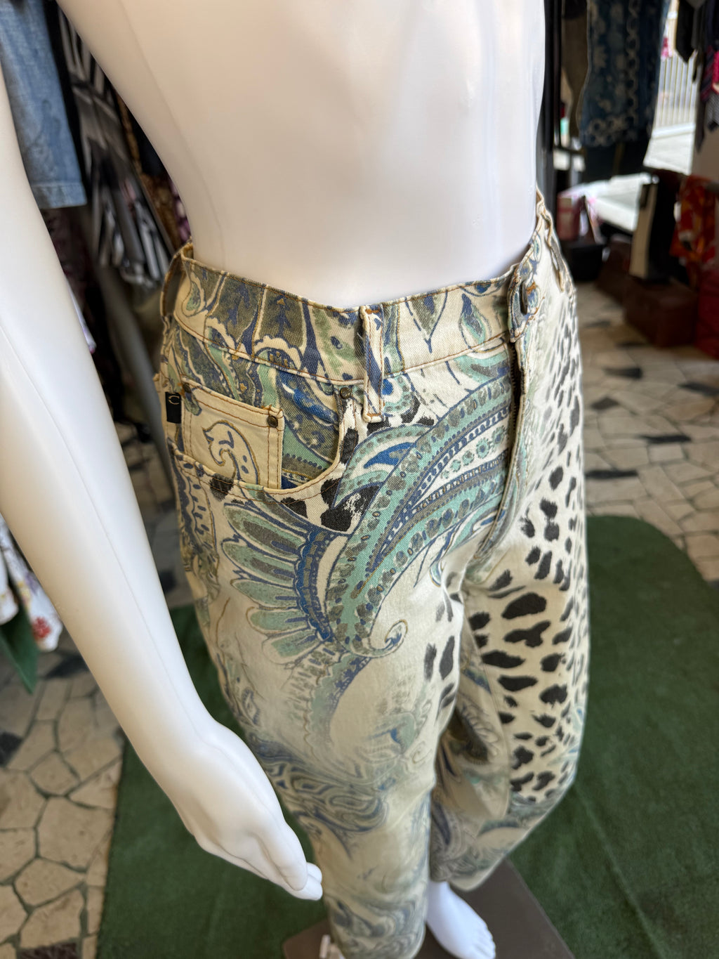 Jeans Roberto Cavalli SS2005 leopardo e fiori