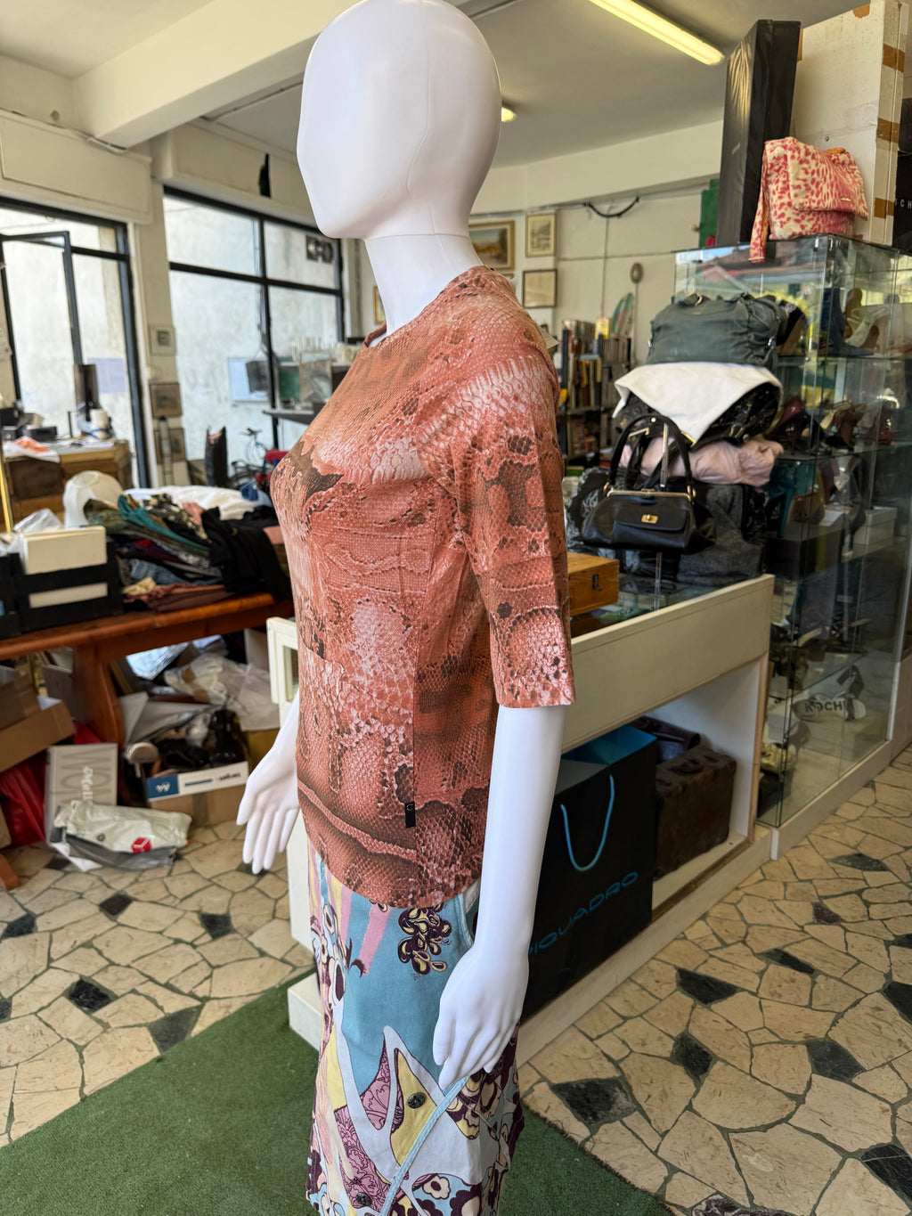 Top Roberto Cavalli Just stampa pitone nuovo