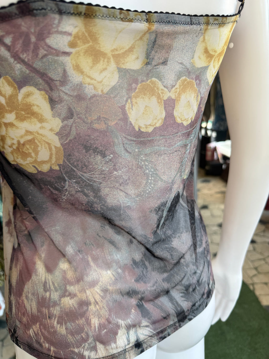 Top floreale Roberto Cavalli leggero 00s