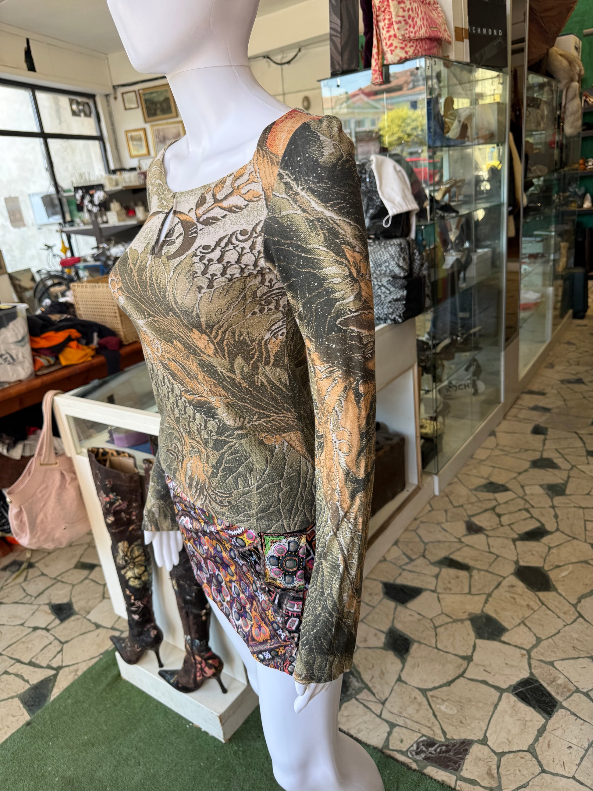 Top Roberto Cavalli fine 90s bosco e piante