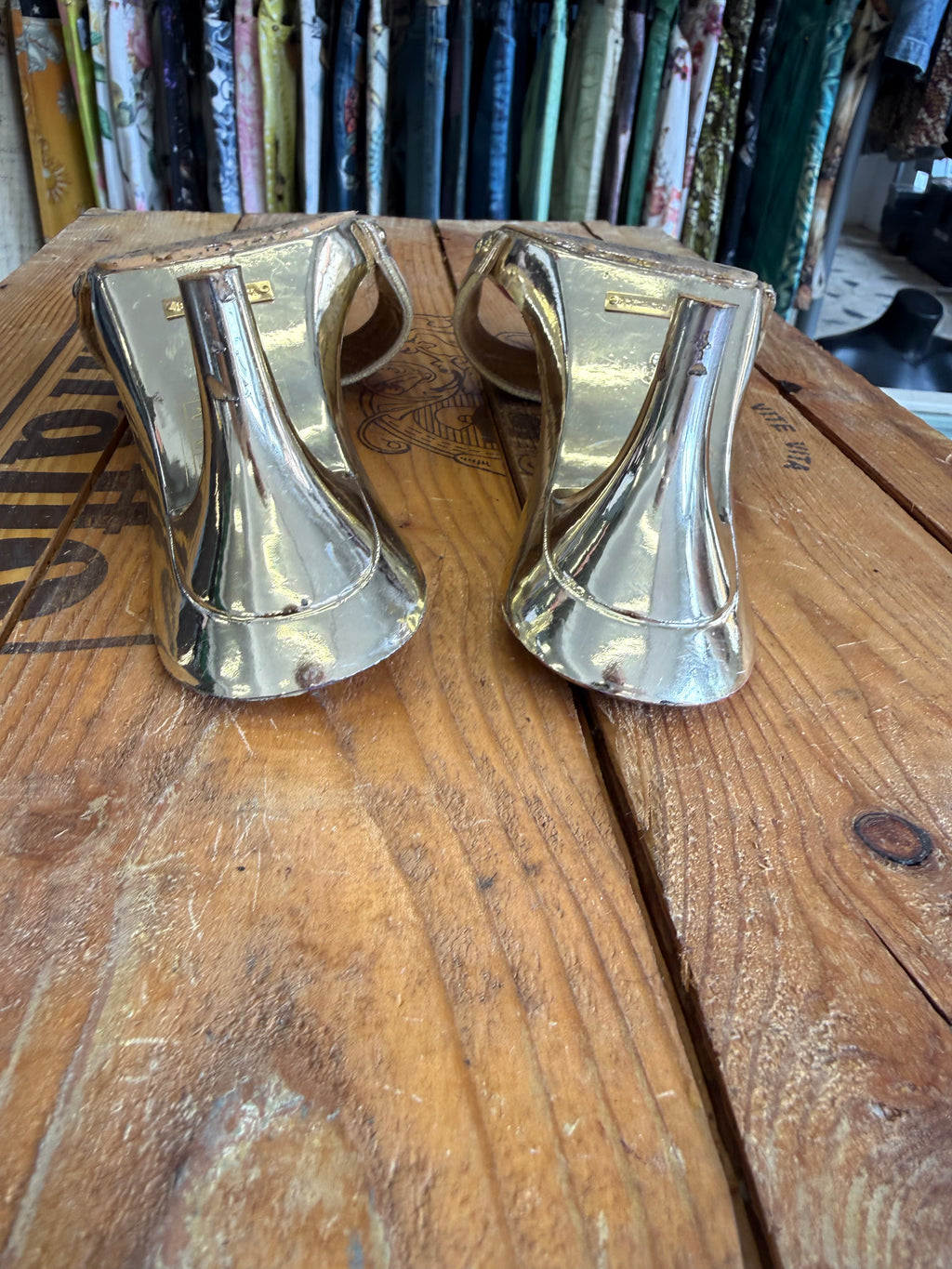 Sandali kitten heels Dolce & Gabbana oro 2000s