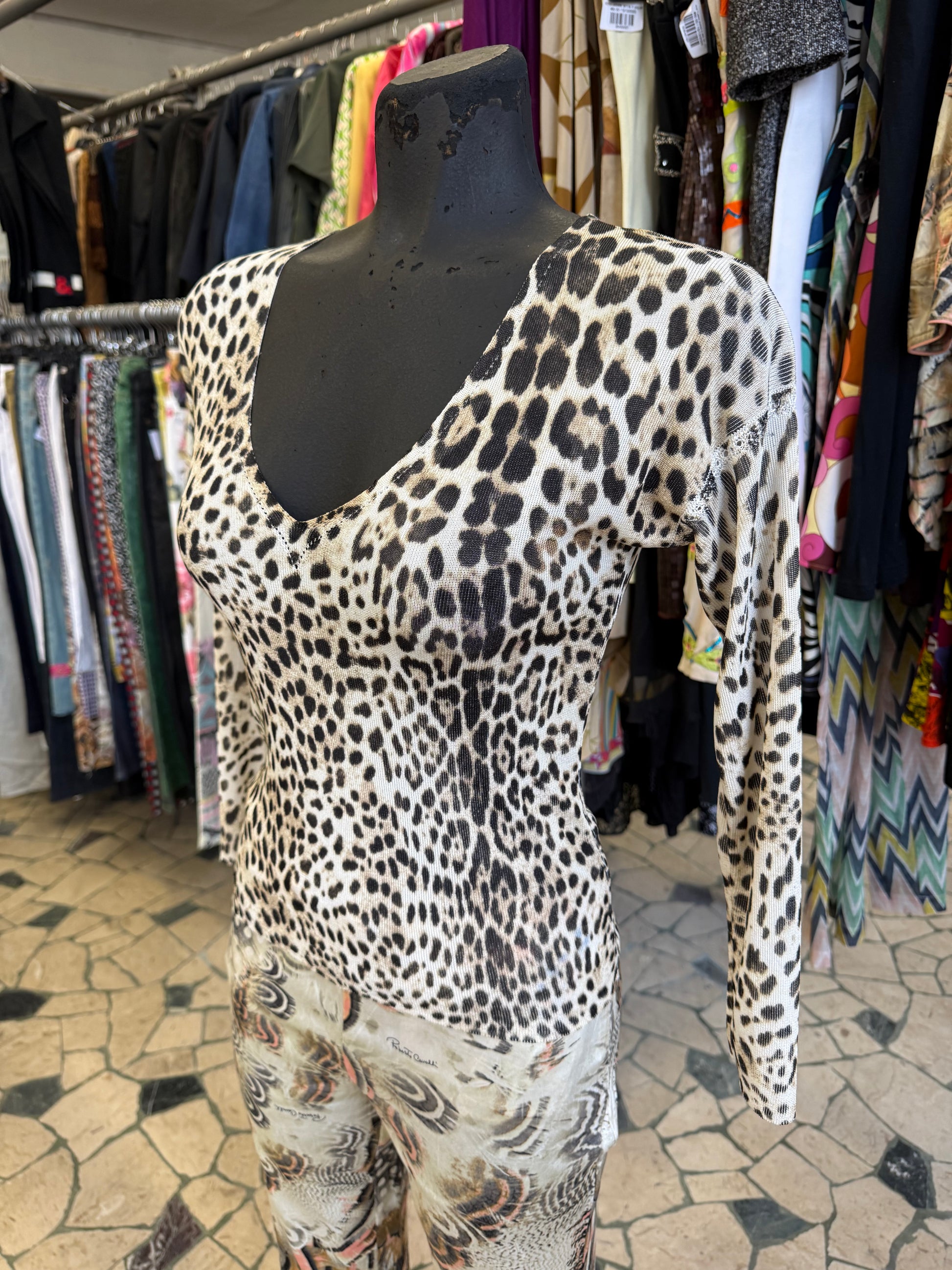 Top leopardo Roberto Cavalli FW1997