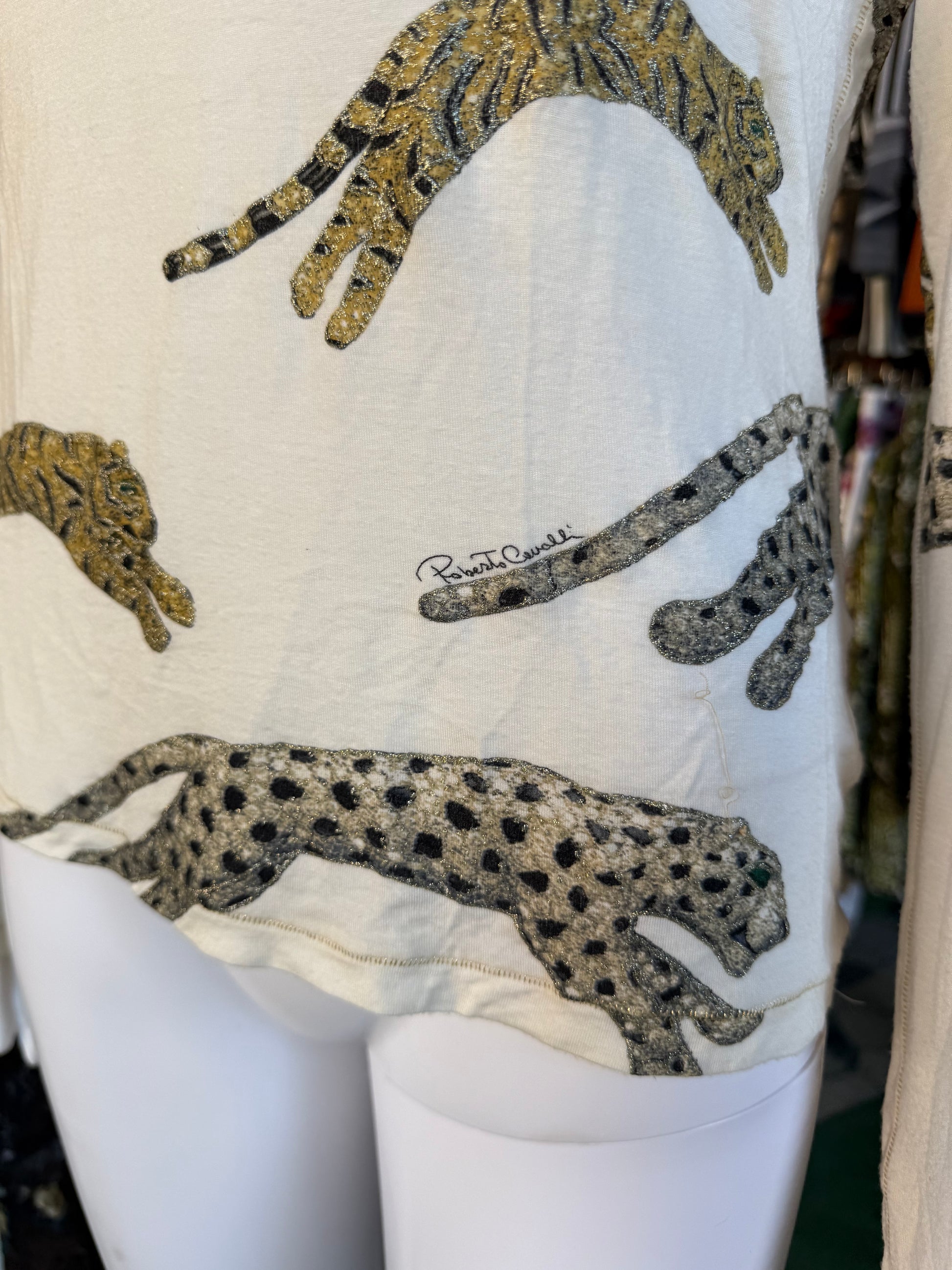 Top Roberto Cavalli FW2002 tigre e leopardo