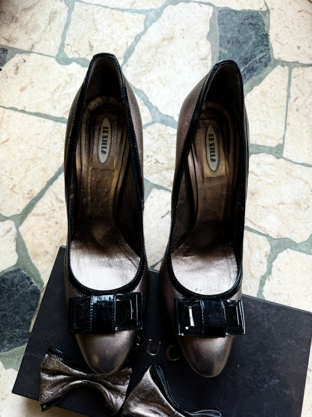 Décolleté Le Silla argento e nero