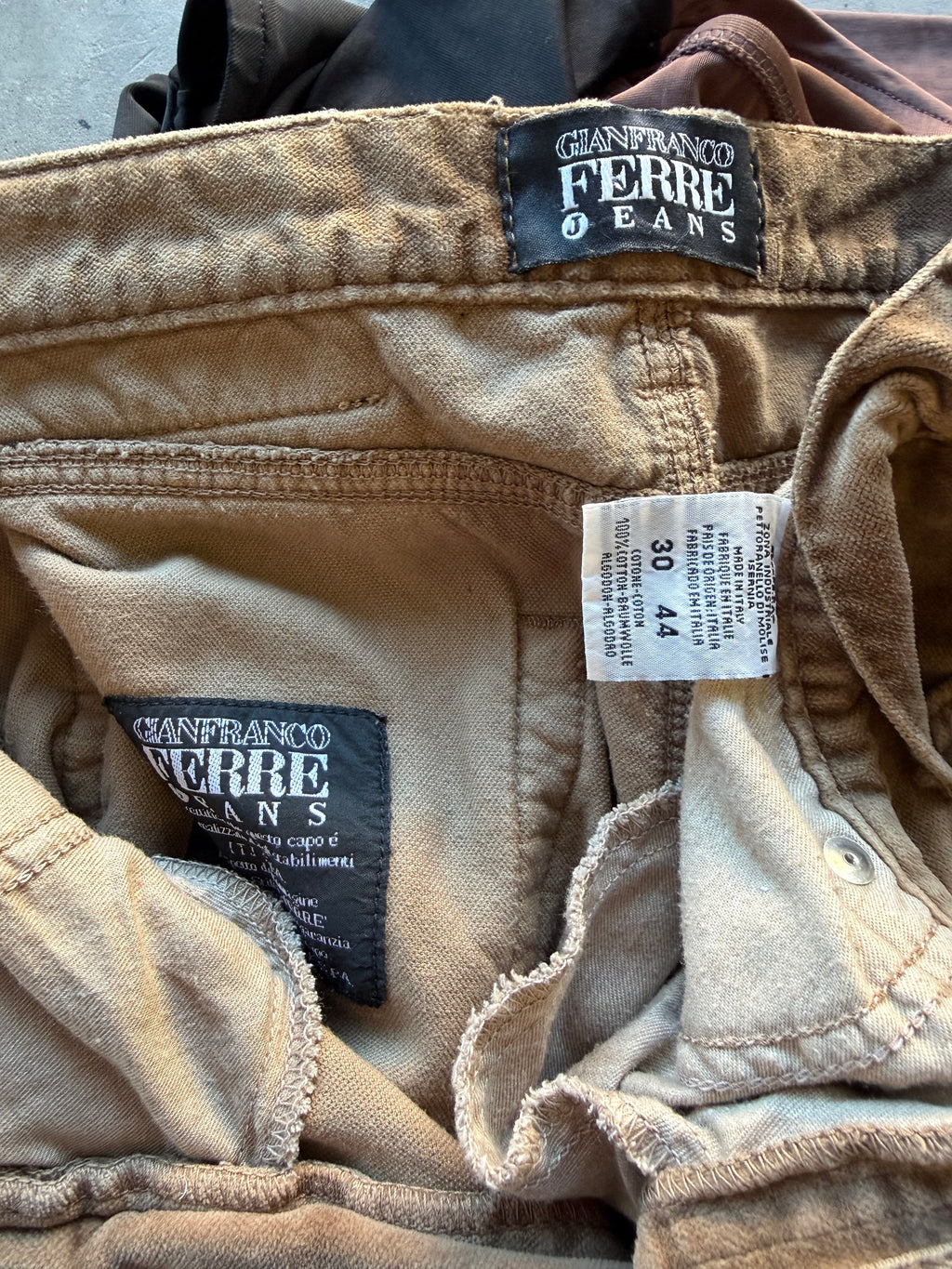Jeans pantalone Gianfranco Ferrè velluto 90s