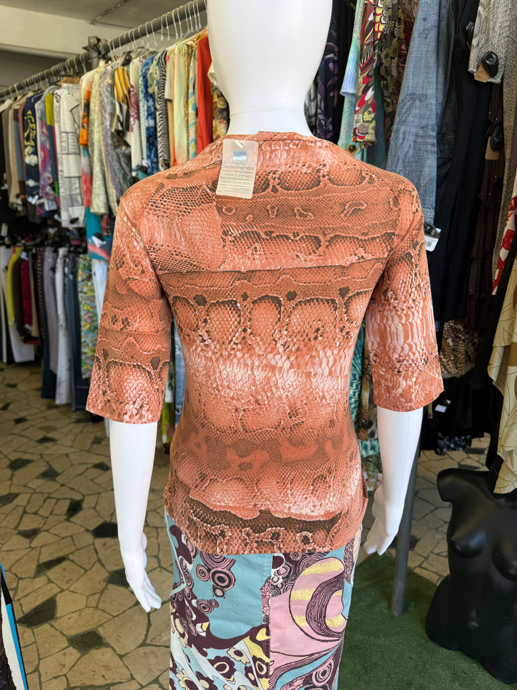 Top Roberto Cavalli Just stampa pitone nuovo
