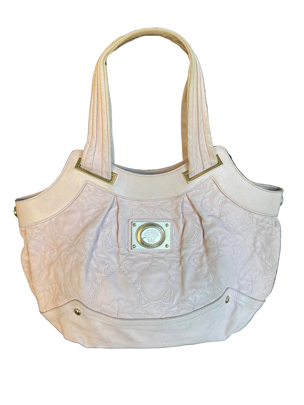 Borsa Versace barocco in nappa rosa