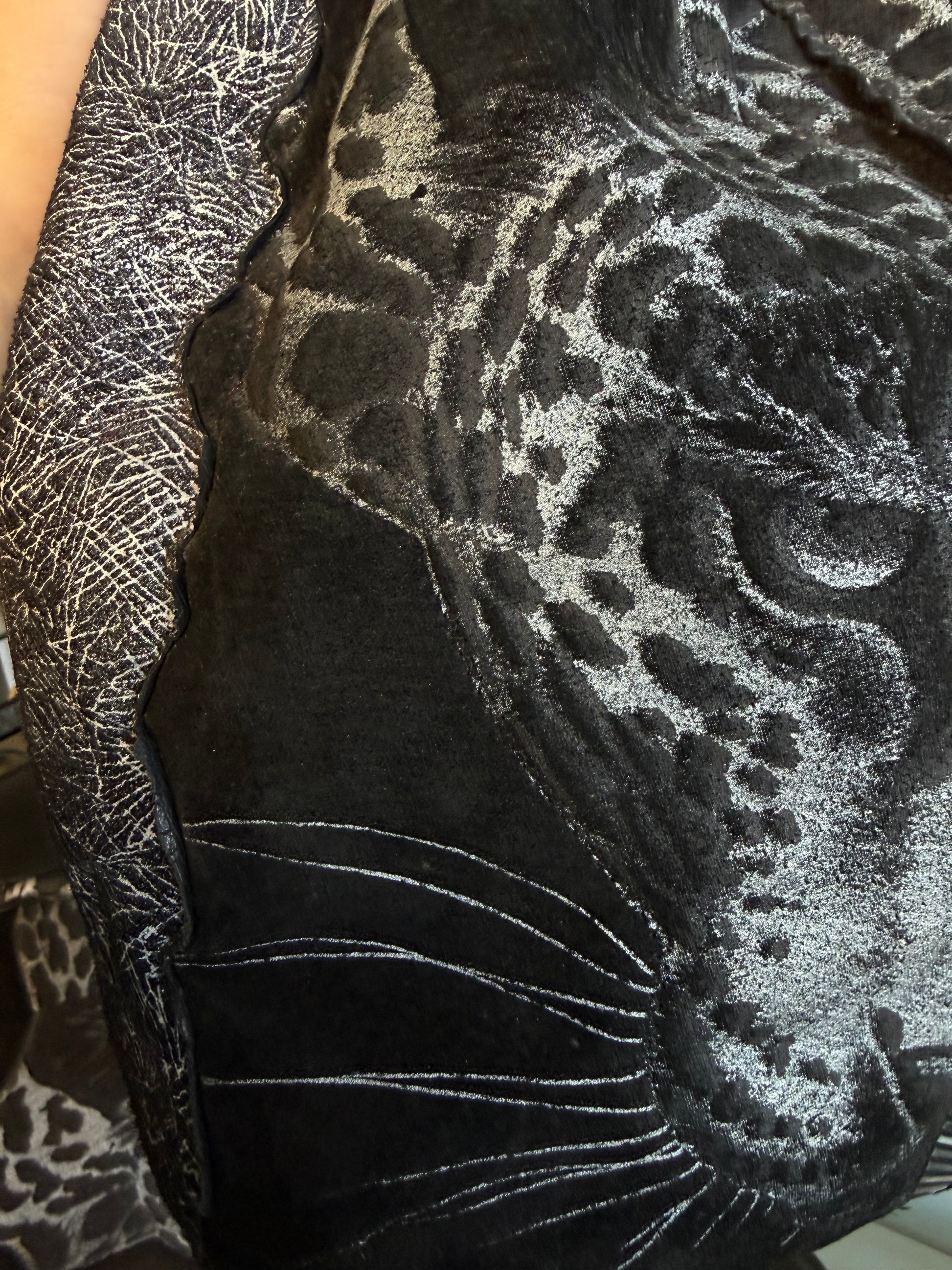 Borsa Roberto Cavalli a secchiello giaguaro e patchwork anni 80