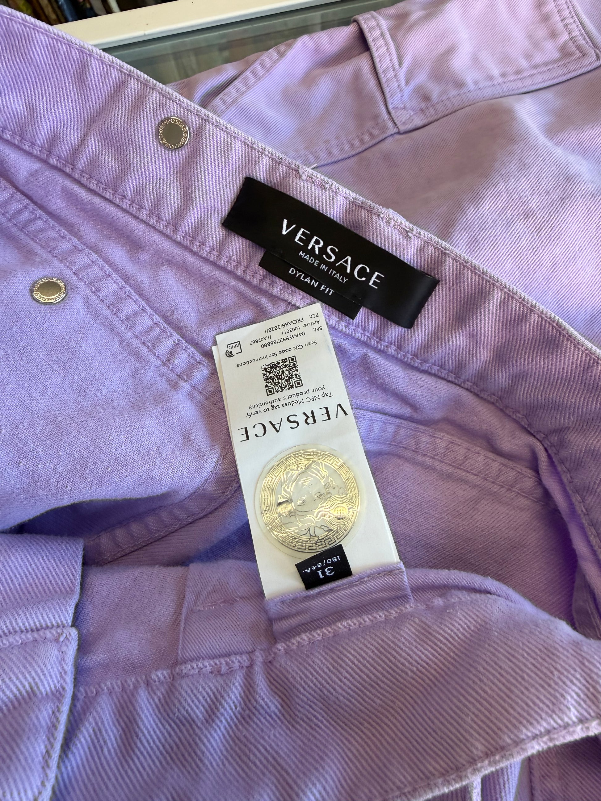 Jeans Versace cargo uomo lilla