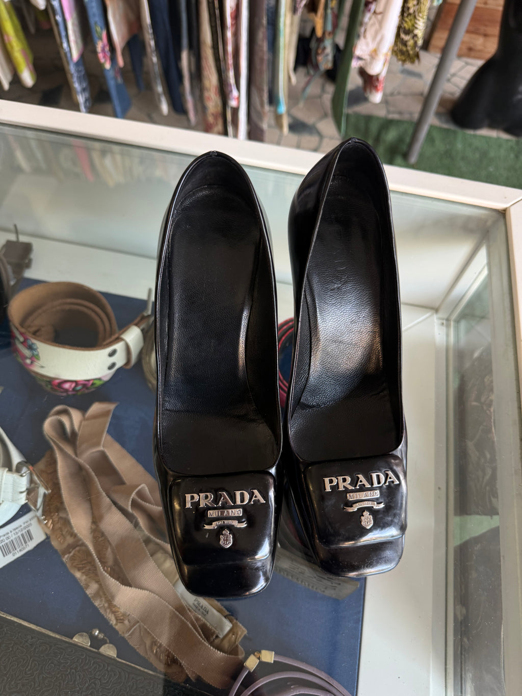 Décolleté Prada logo 2000s