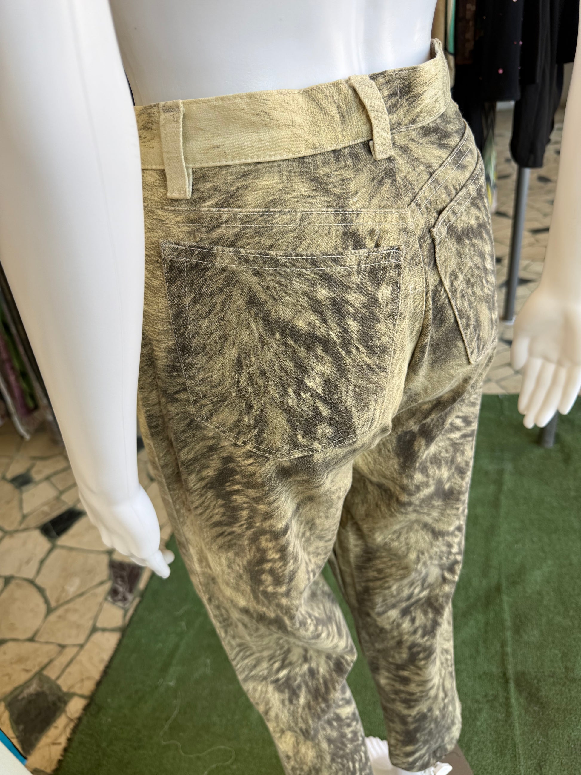 Jeans Roberto Cavalli FW1998 pelliccia lupo grigio