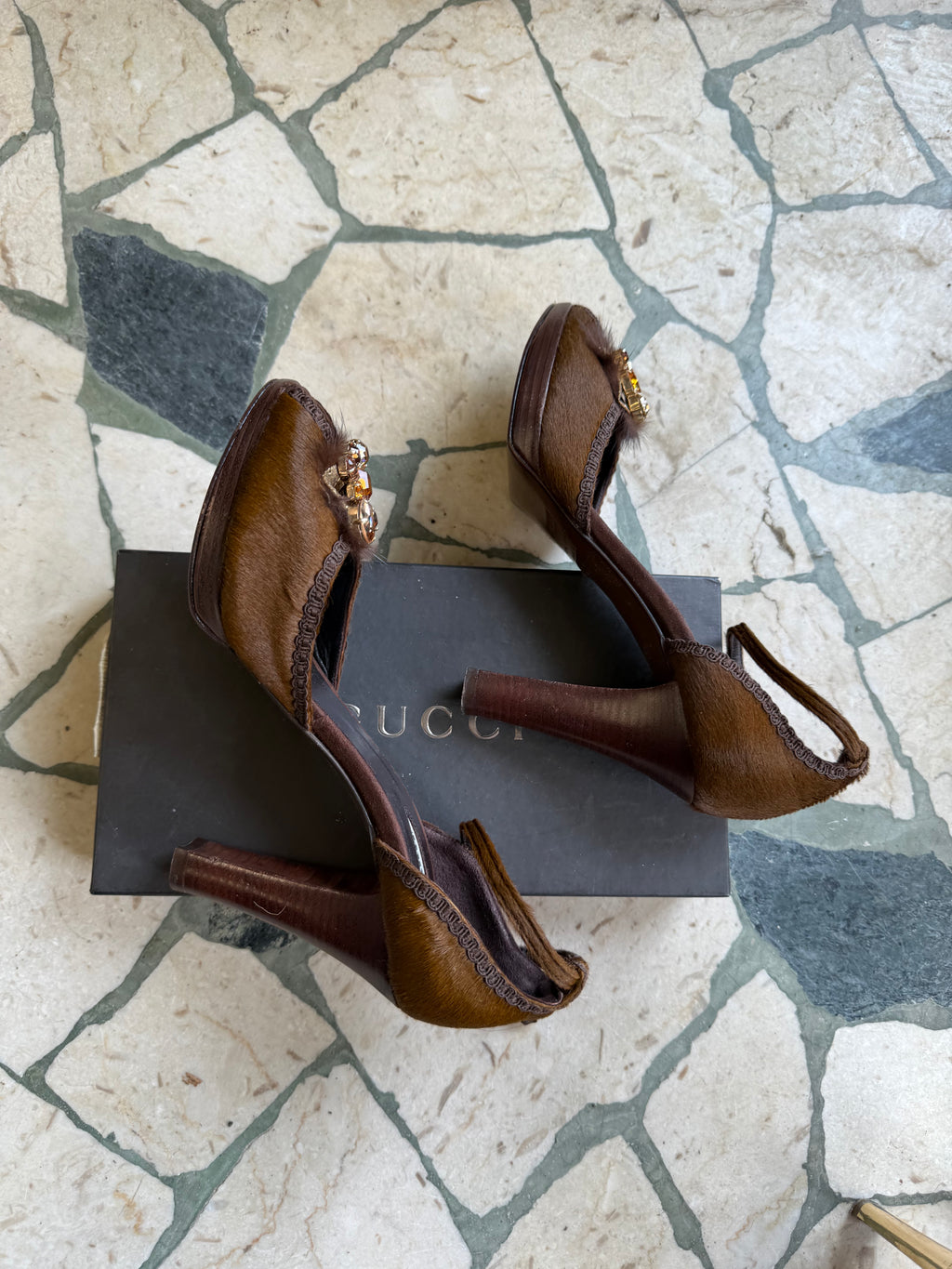 Sandali gioiello  Le Silla in cavallino e visone