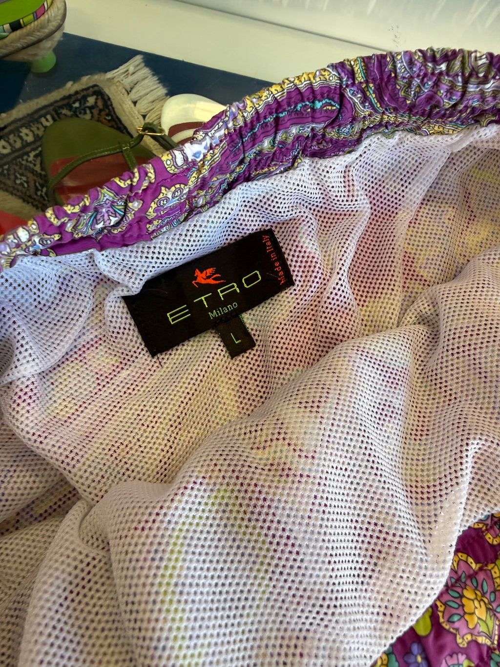 Costume da bagno Etro stampa paisley viola 00s
